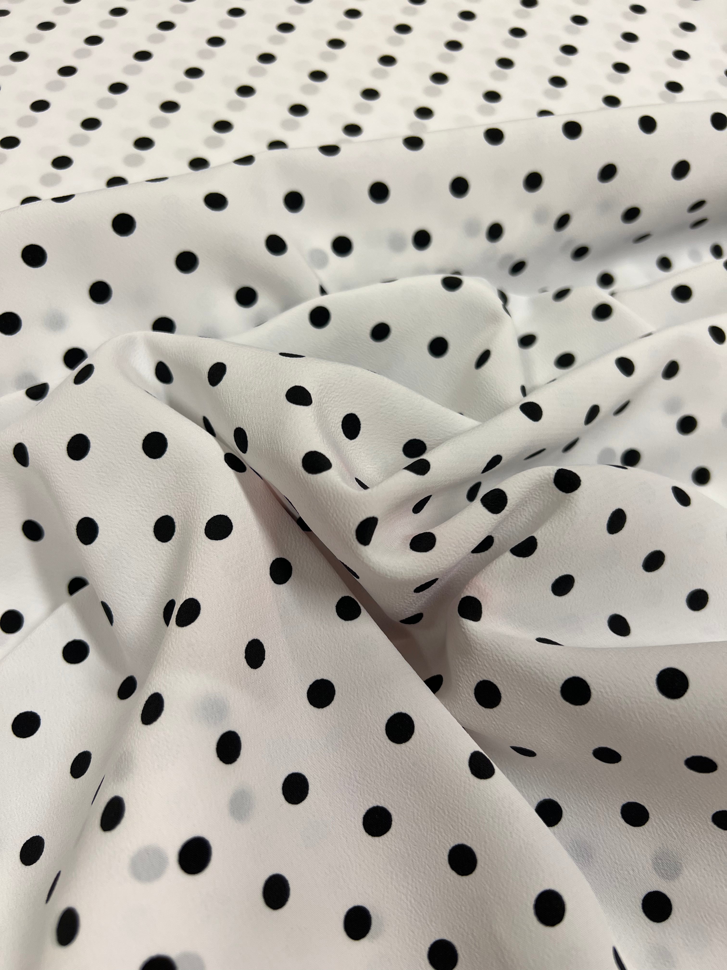 Polka Dots White - Polyester