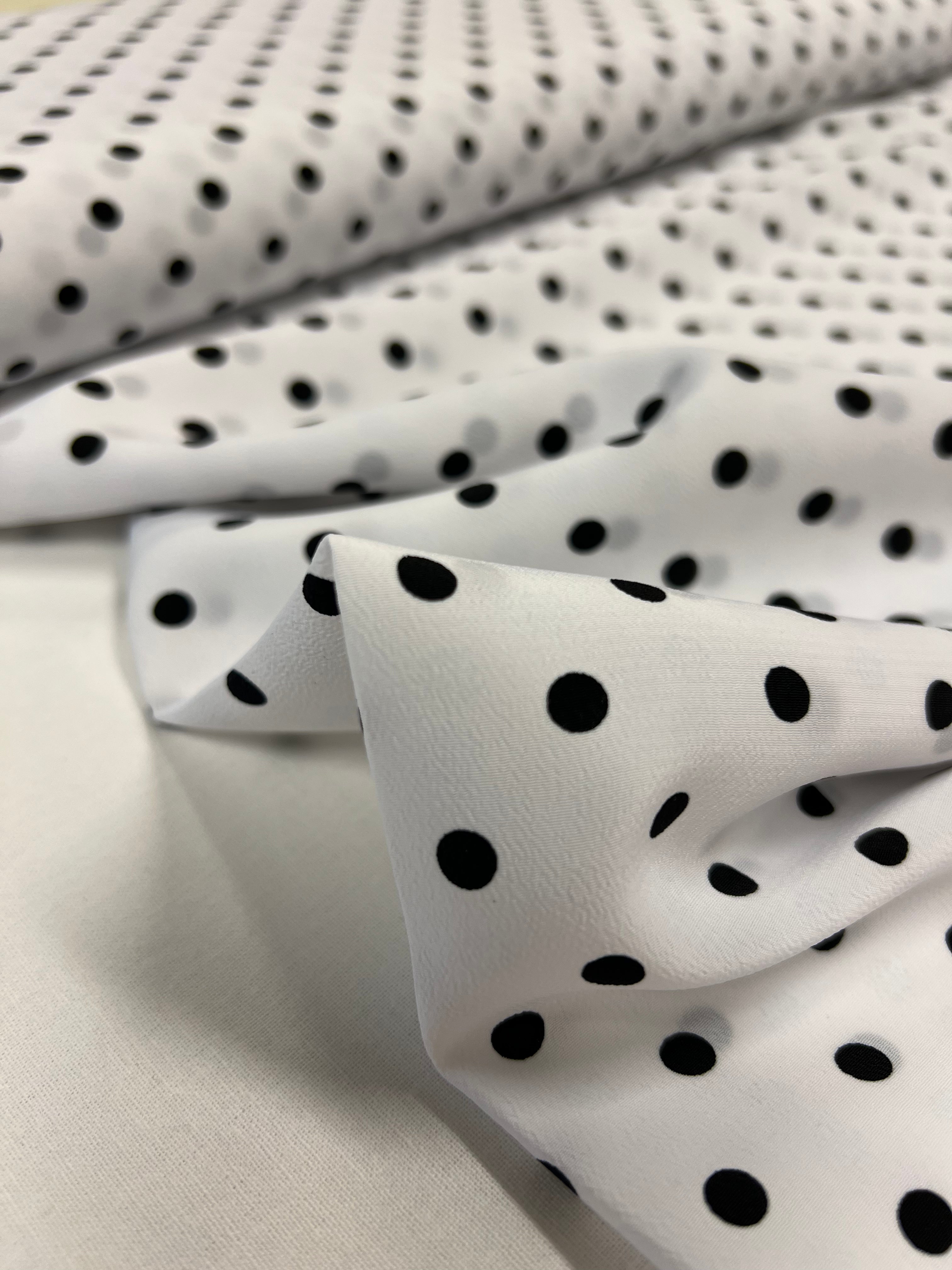 Polka Dots White - Polyester