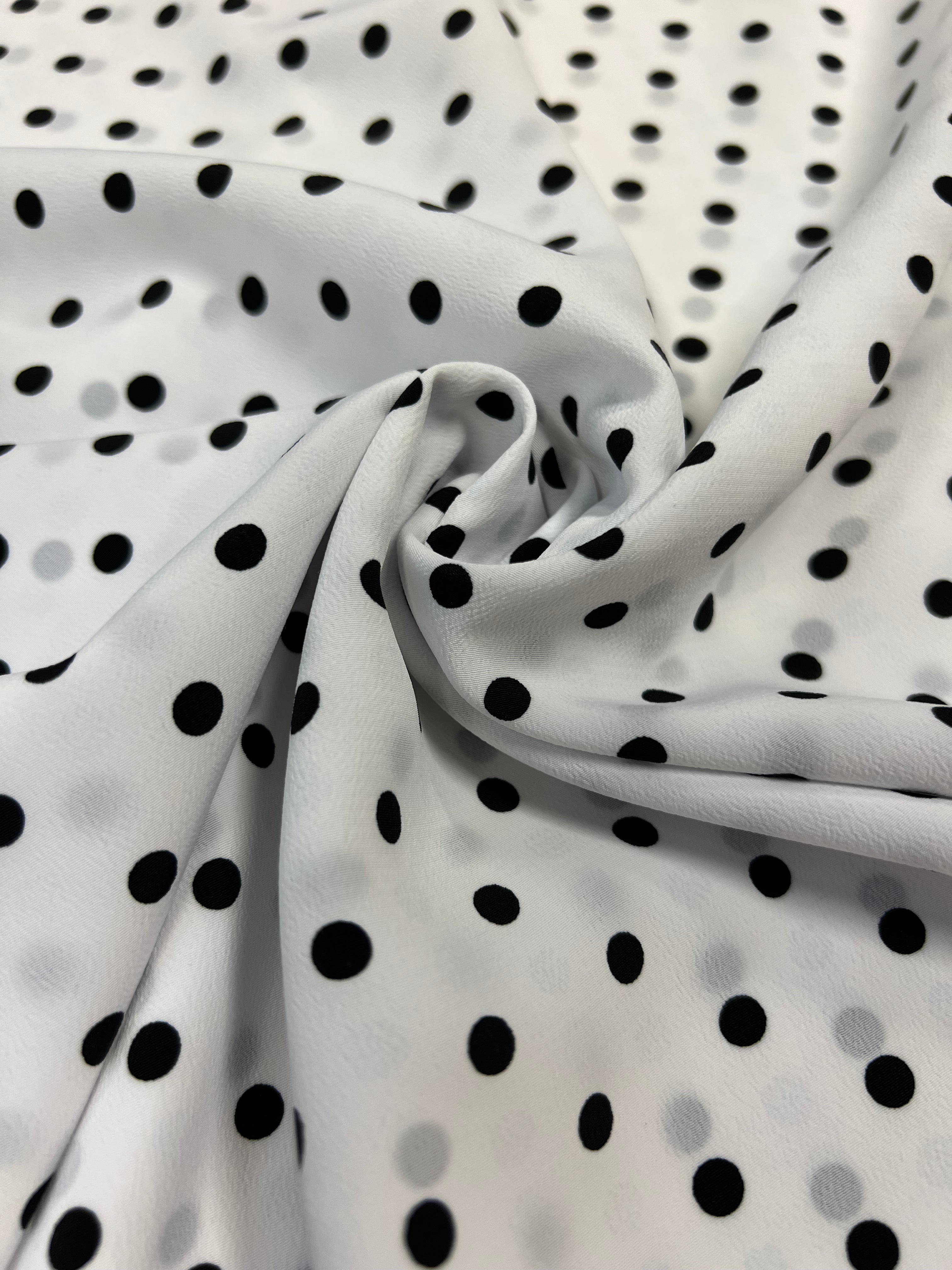 Polka Dots White - Polyester