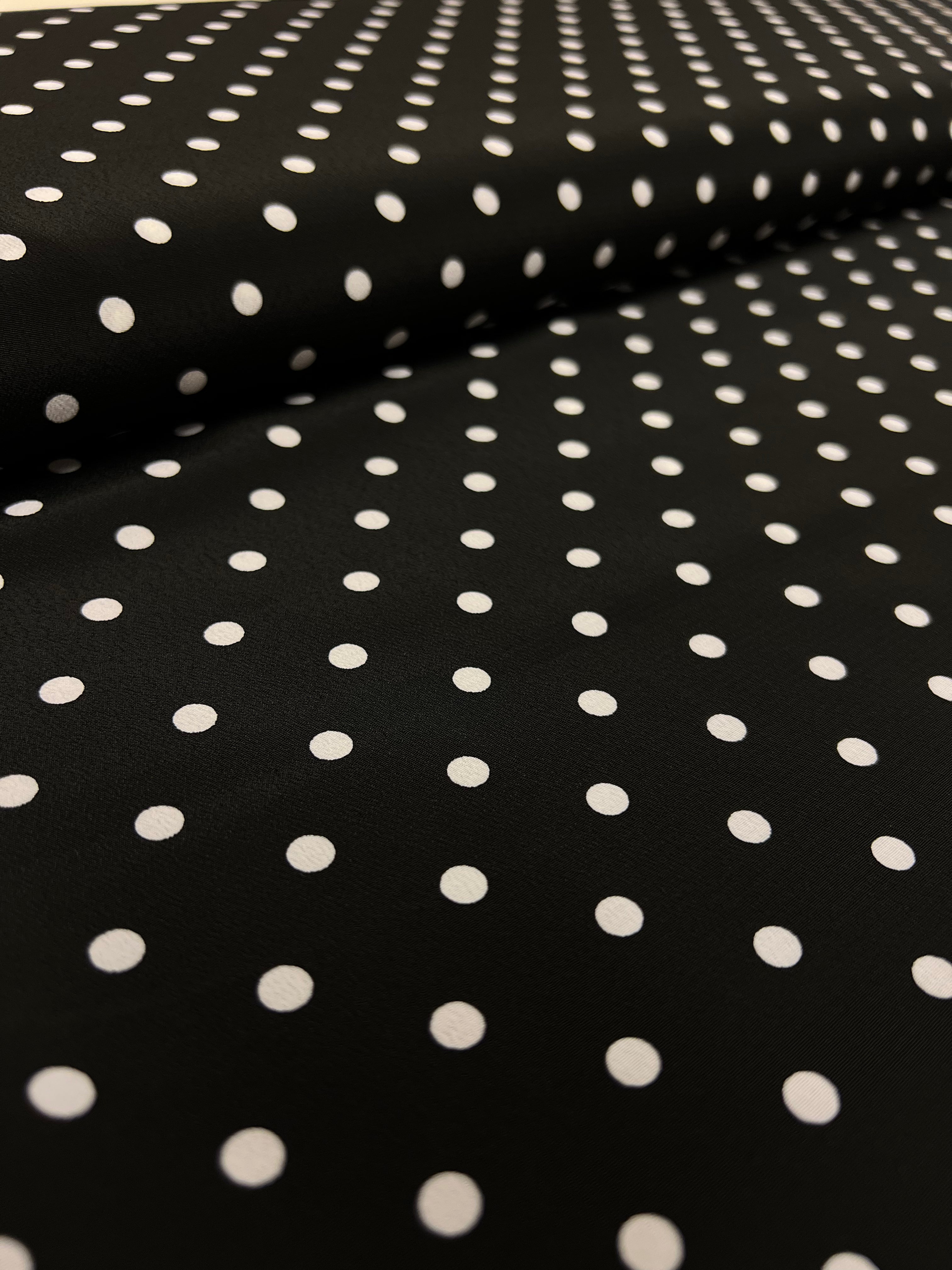 Polka Dots Black - Polyester