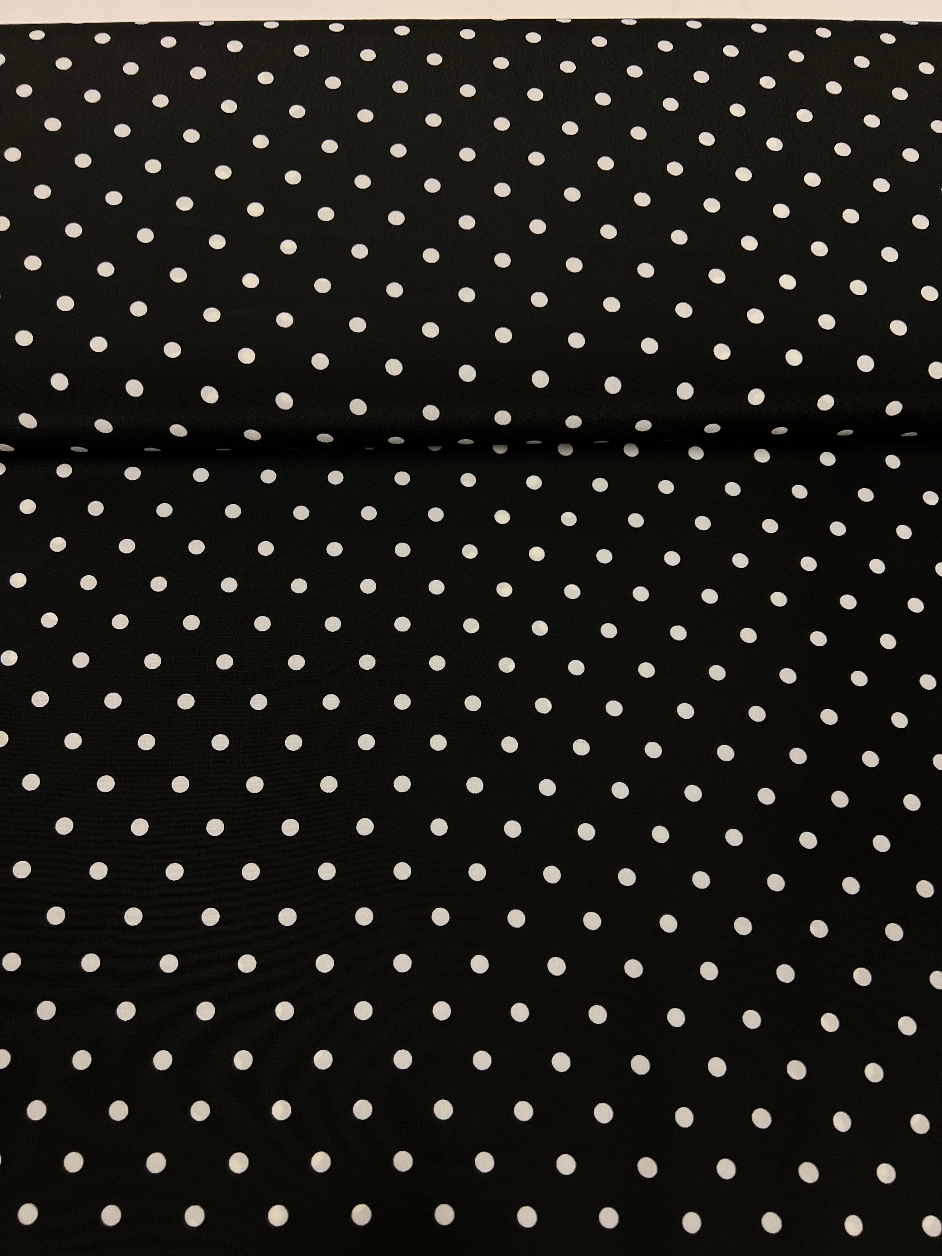 Polka Dots Black - Polyester