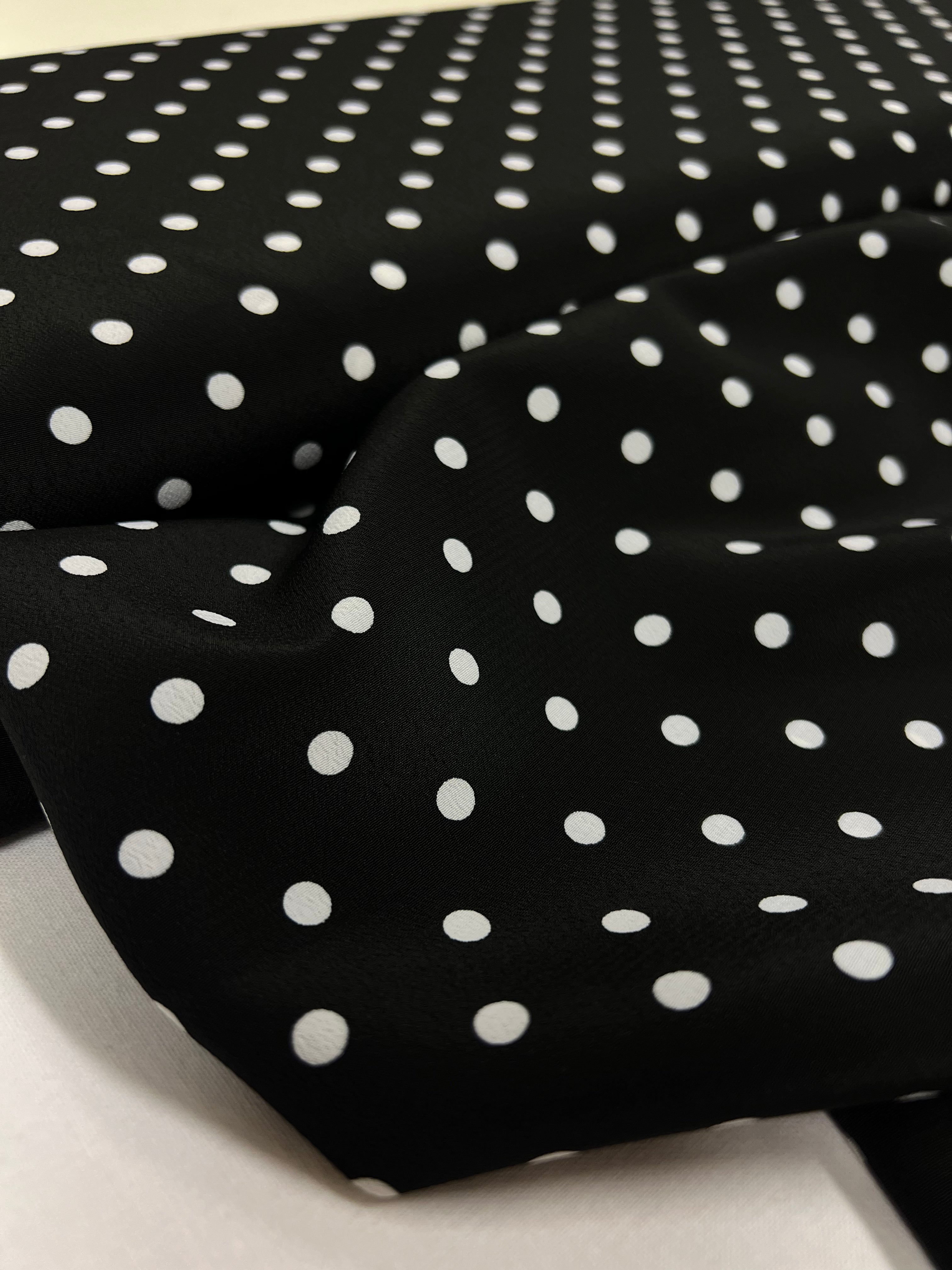 Polka Dots Black - Polyester