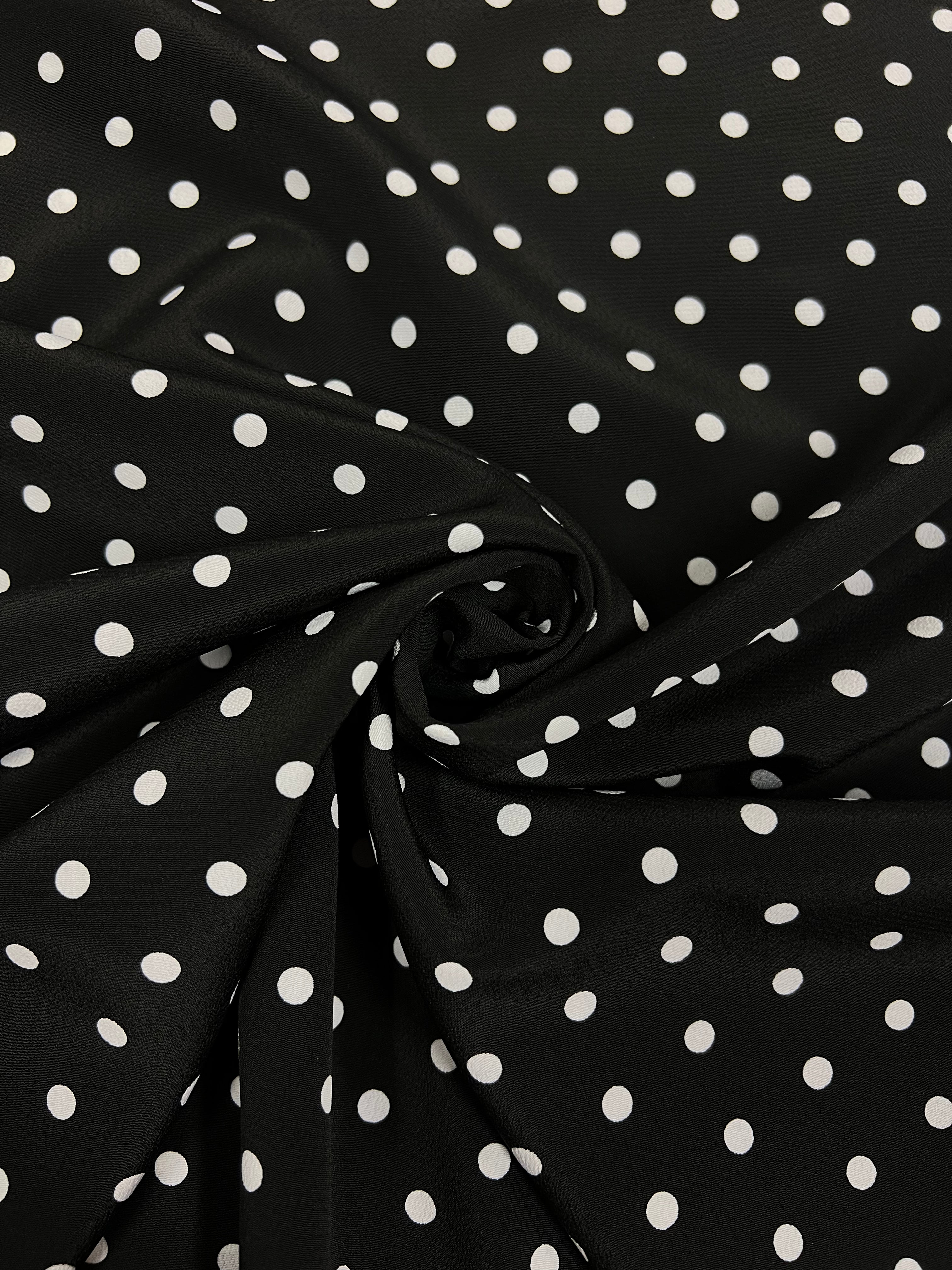 Polka Dots Black - Polyester