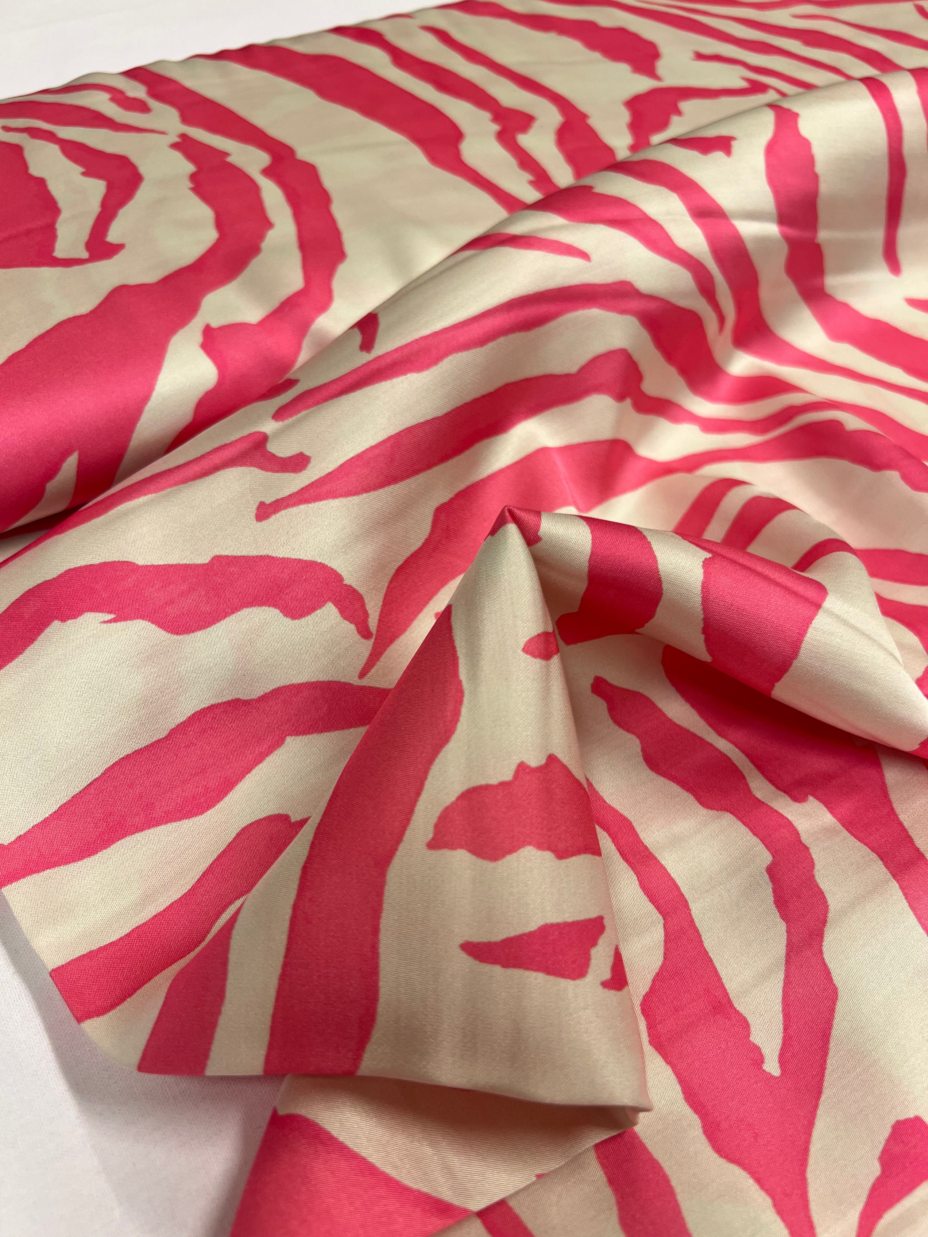 Hot Pink Stripes - Viscose (satijn)