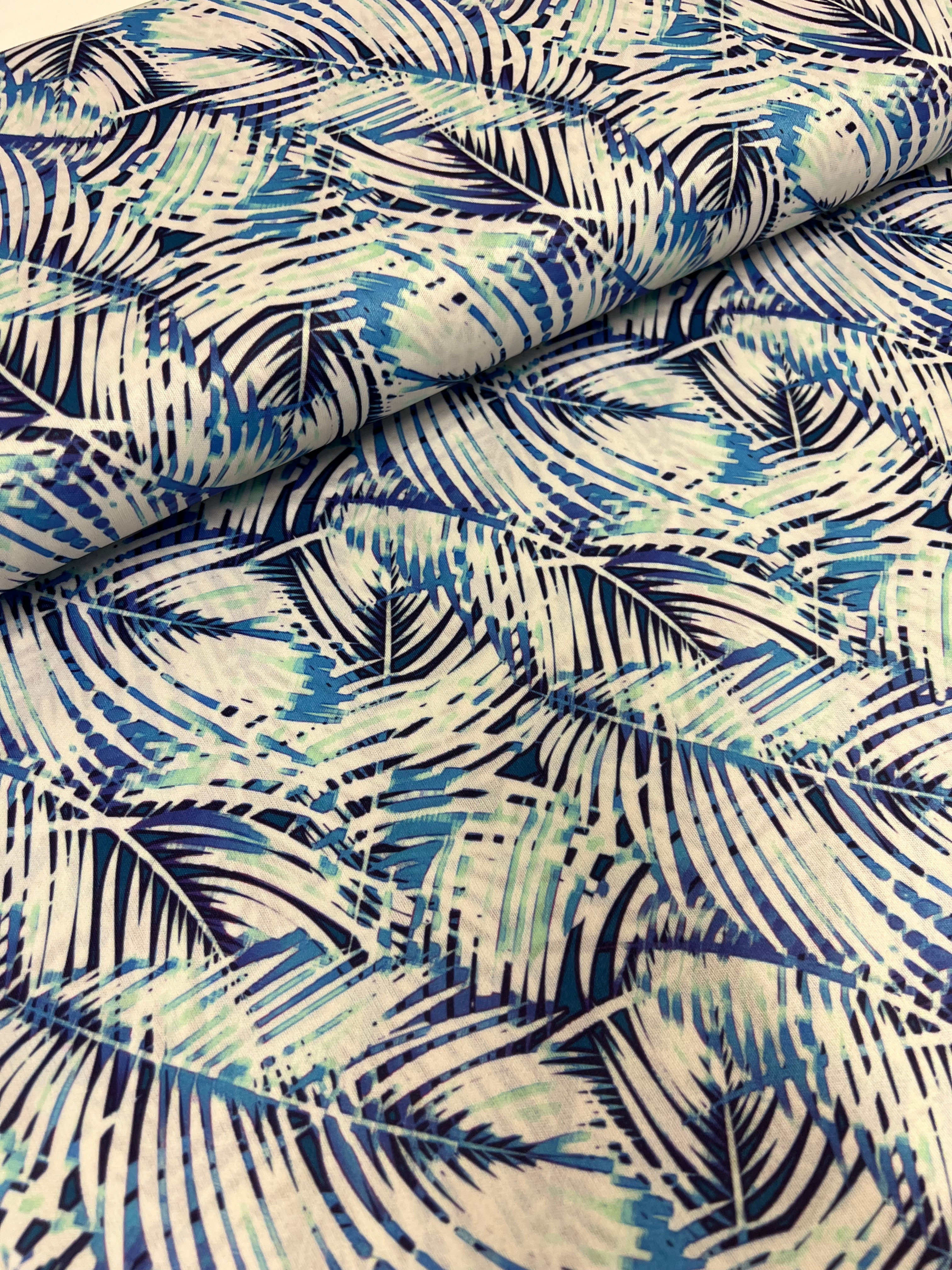 Blauwe Palm - Polyestertricot