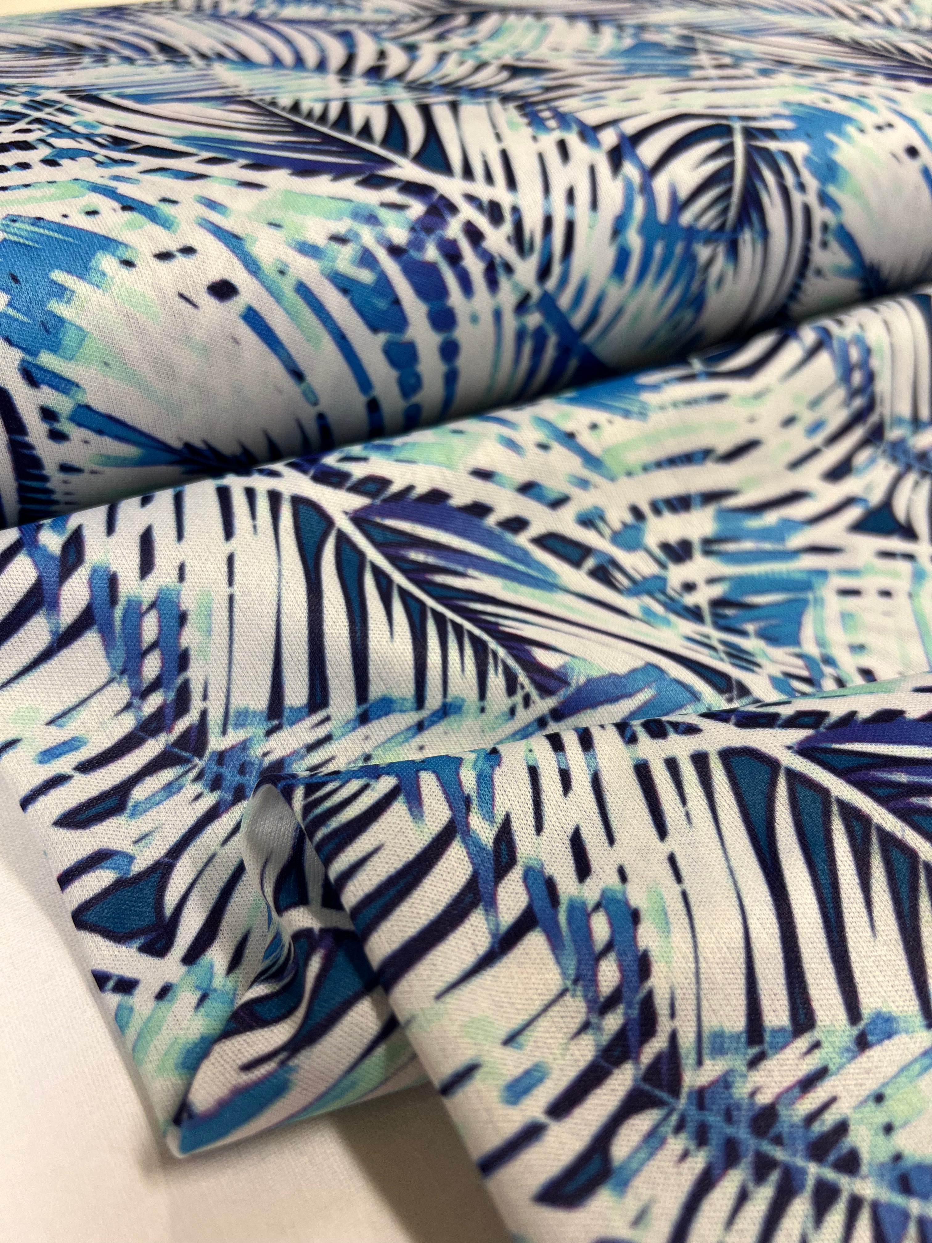 Blauwe Palm - Polyestertricot