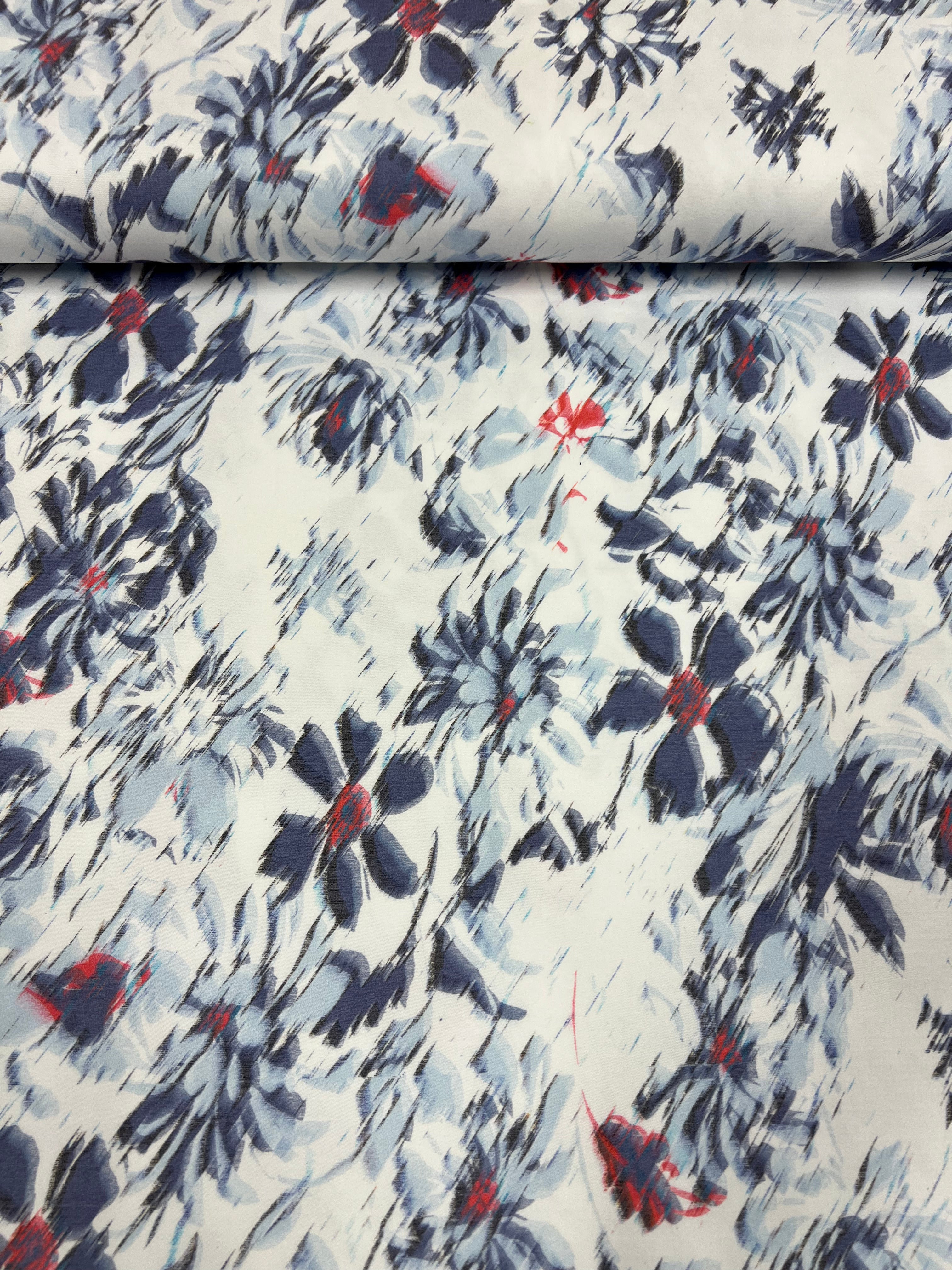 Floral Glitch - Stretchkatoen