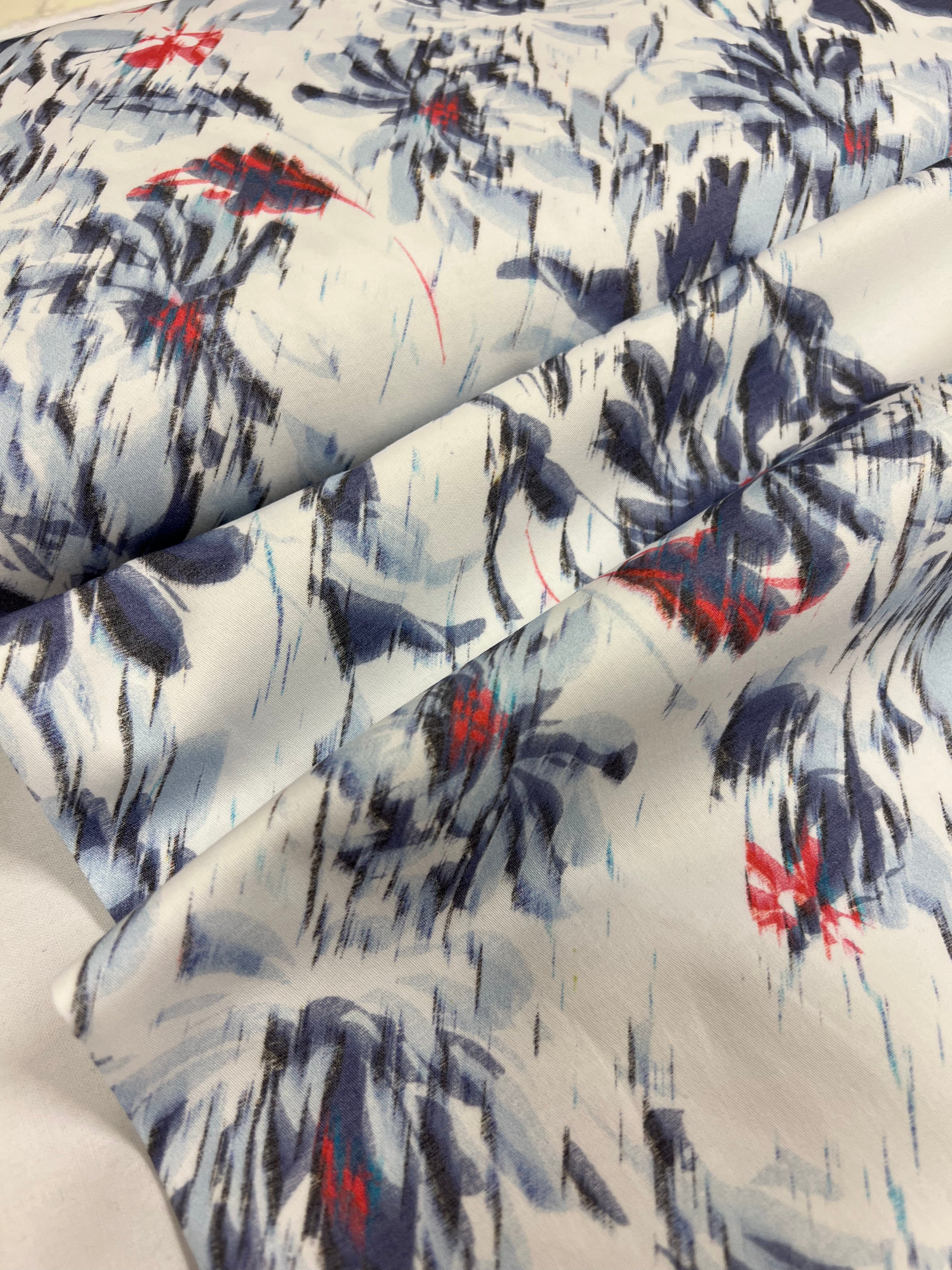 Floral Glitch - Stretchkatoen