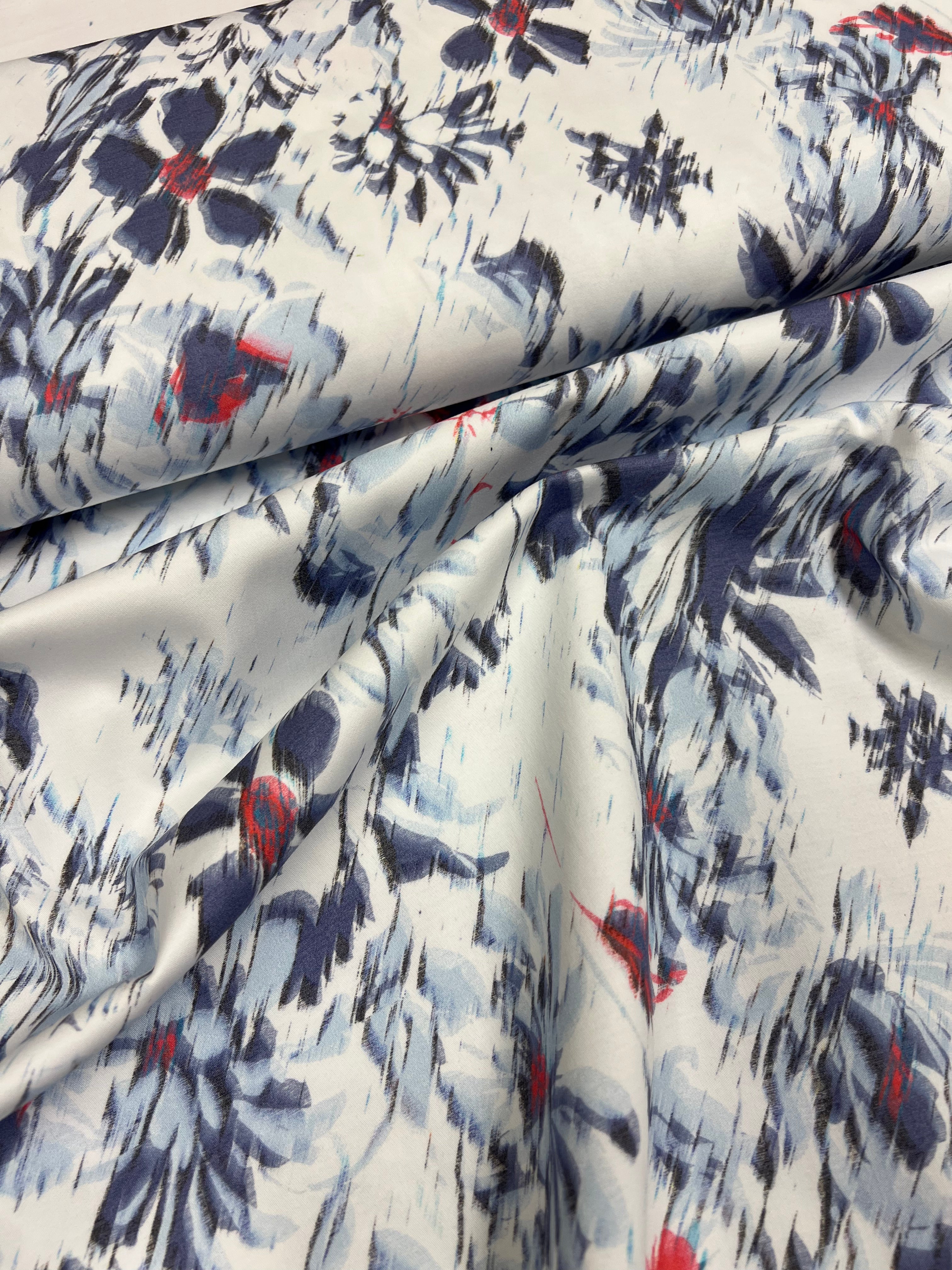 Floral Glitch - Stretchkatoen