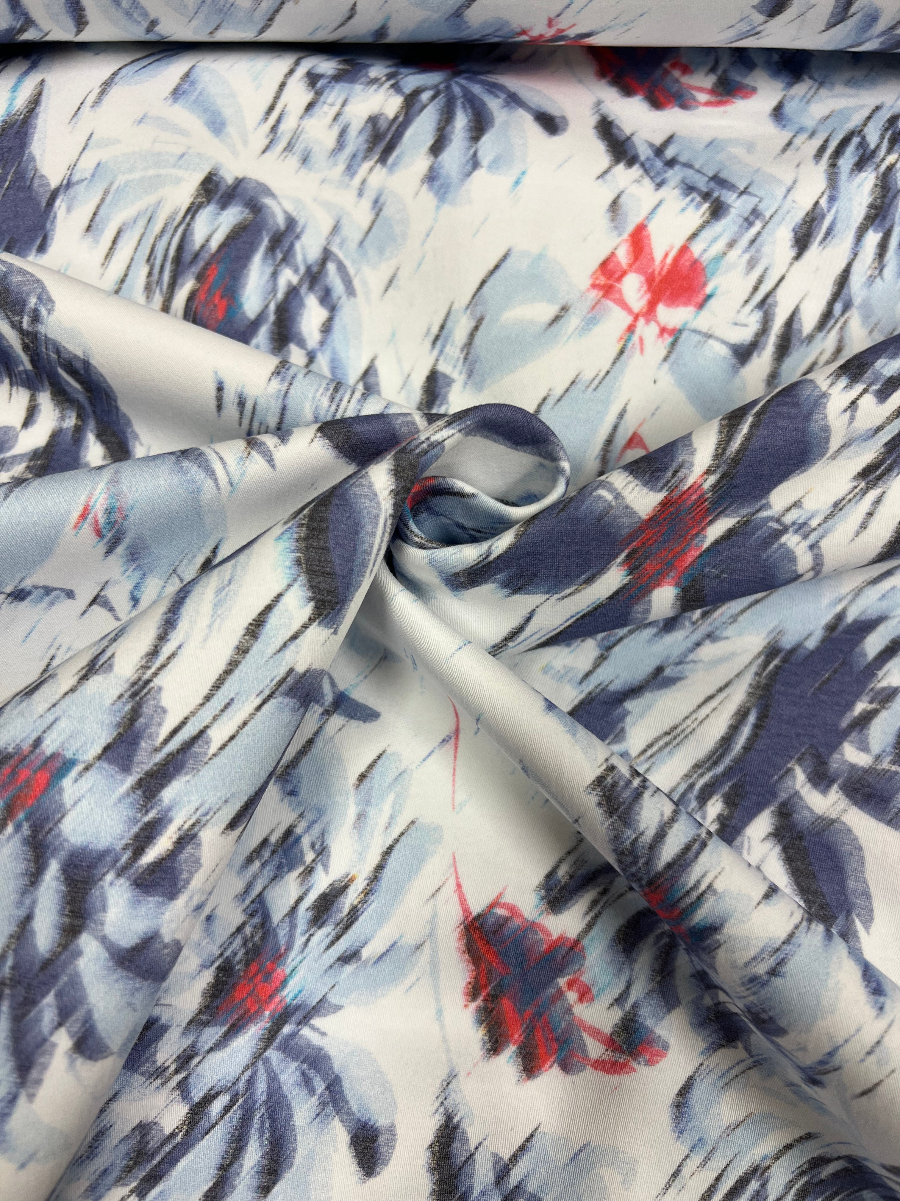 Floral Glitch - Stretchkatoen