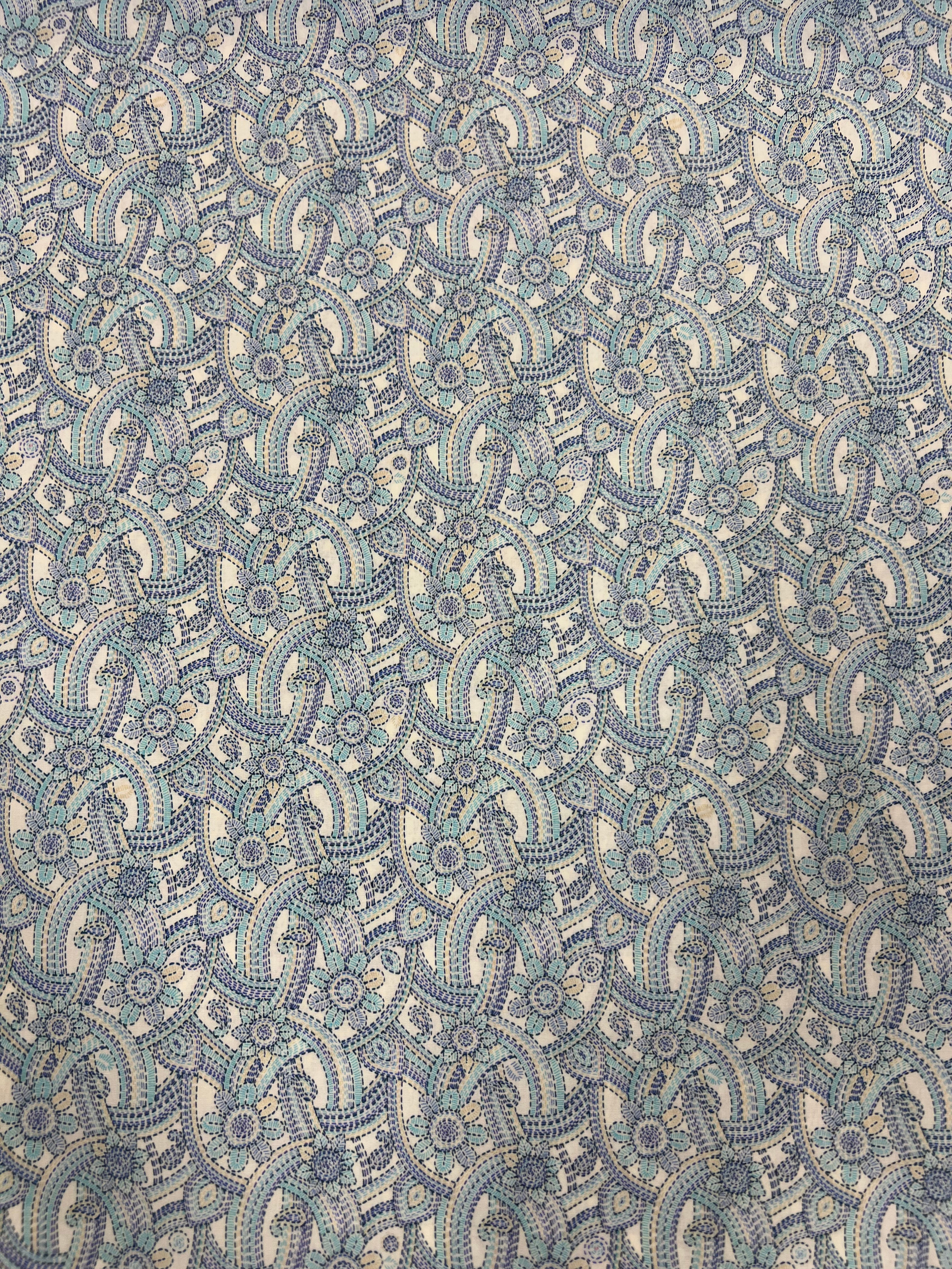 Stitched Flowers - Poplin Katoen