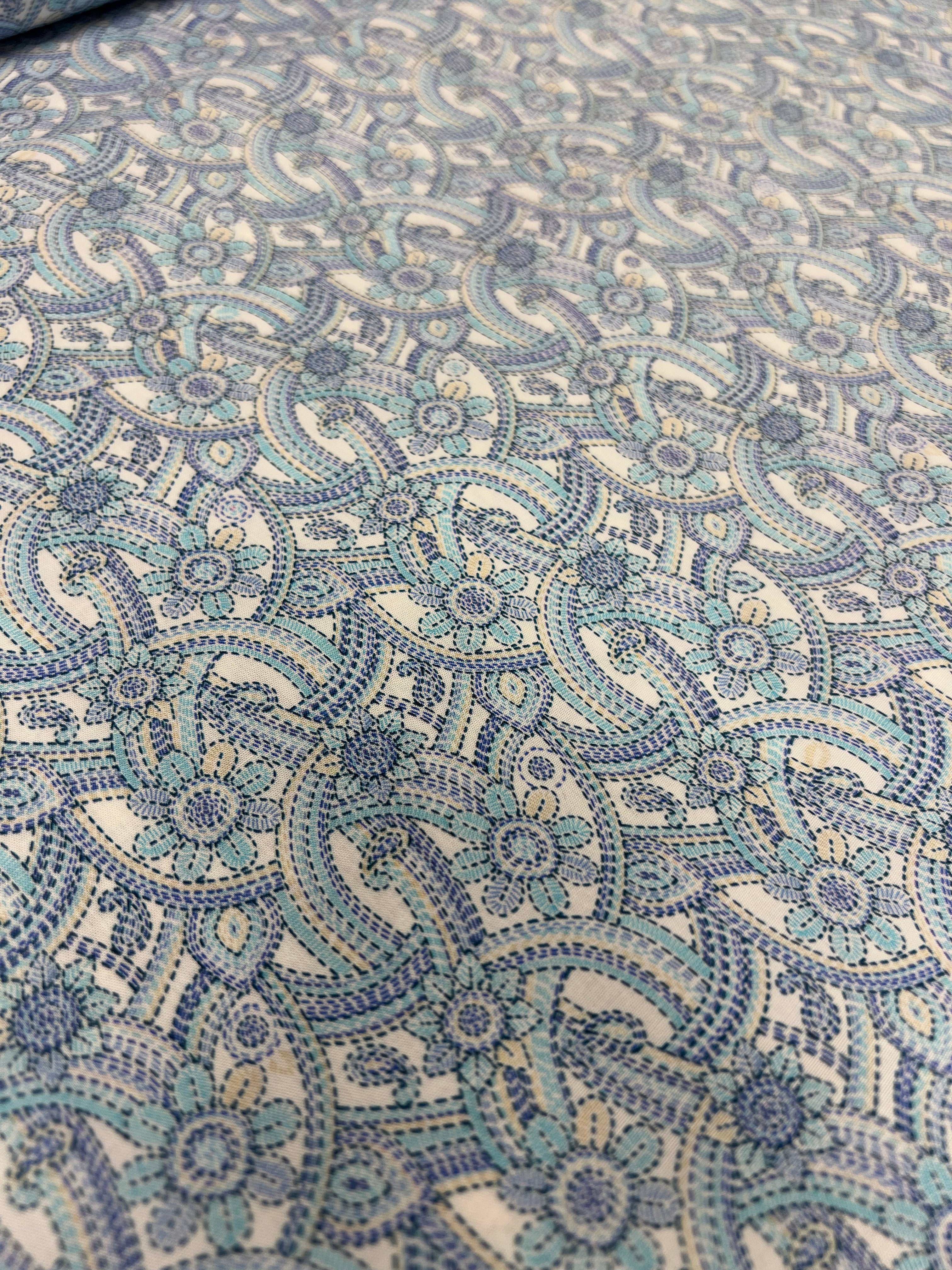Stitched Flowers - Poplin Katoen
