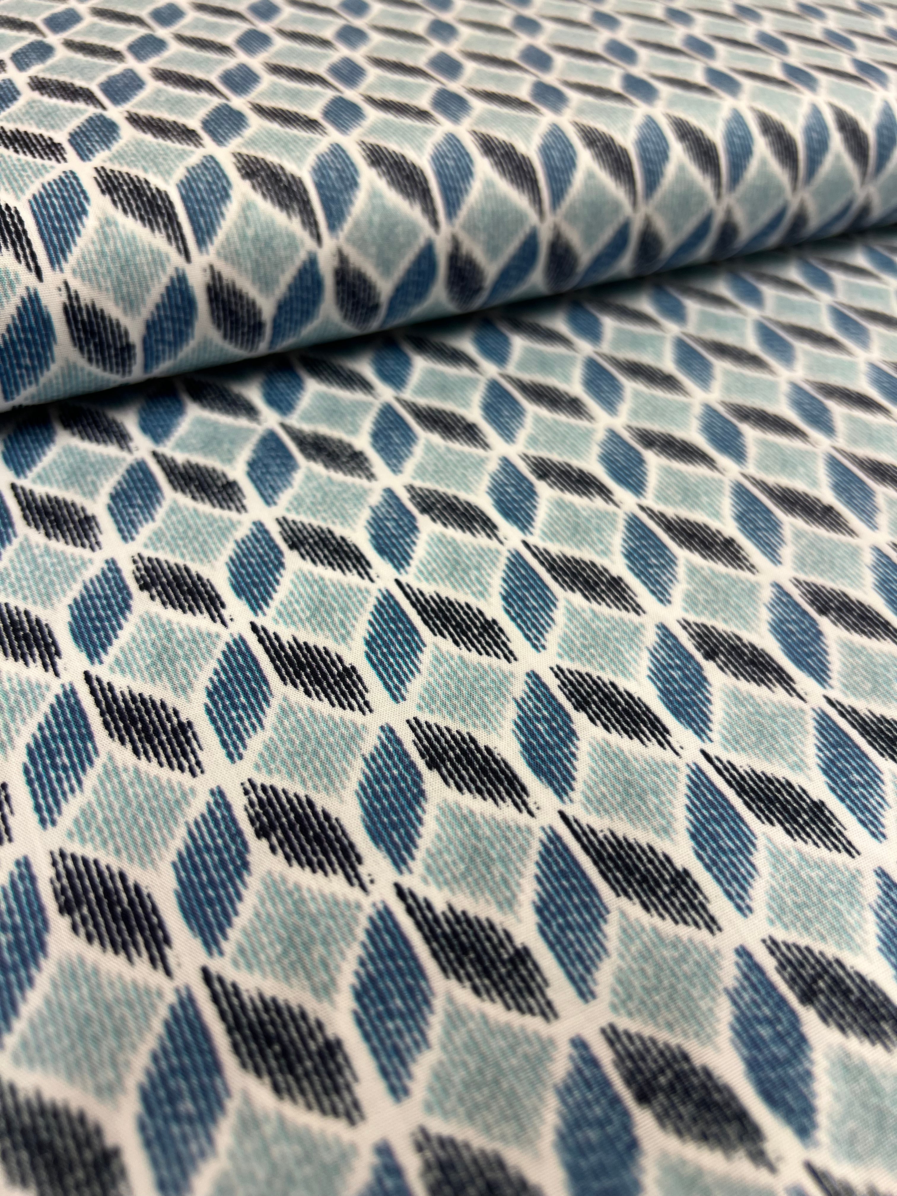 Nereïde Blauw - Poplin Katoen