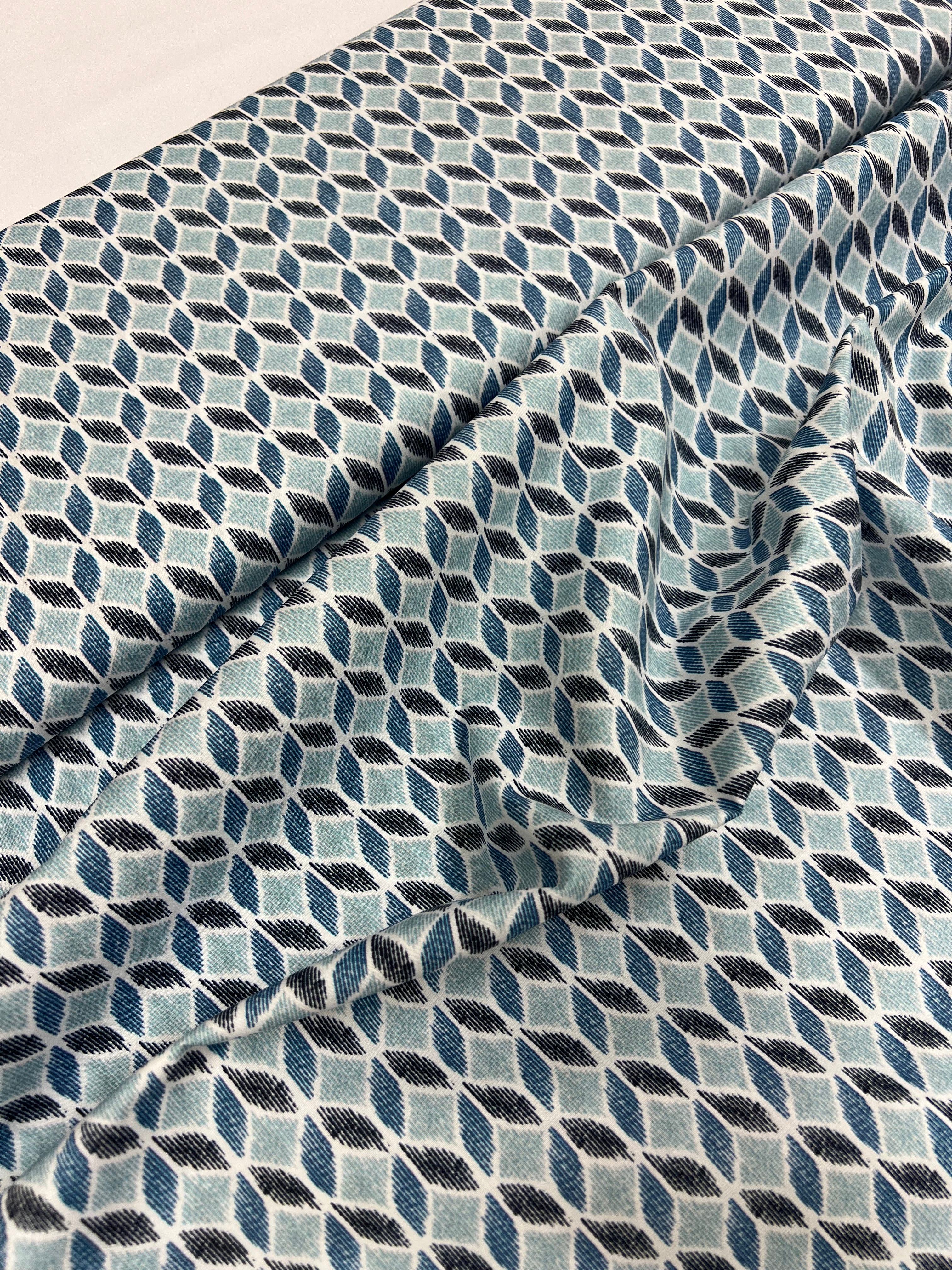 Nereïde Blauw - Poplin Katoen