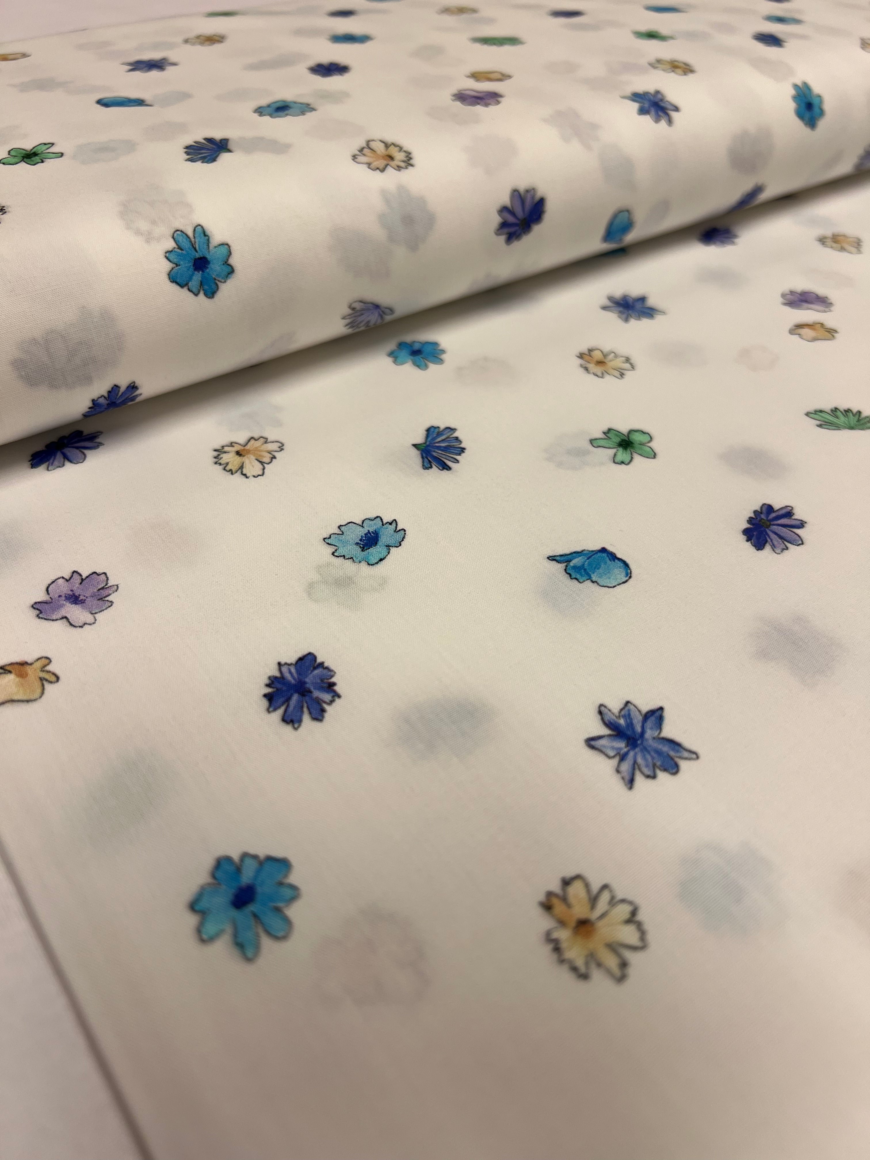 Blue Wildflower - Poplin Katoen