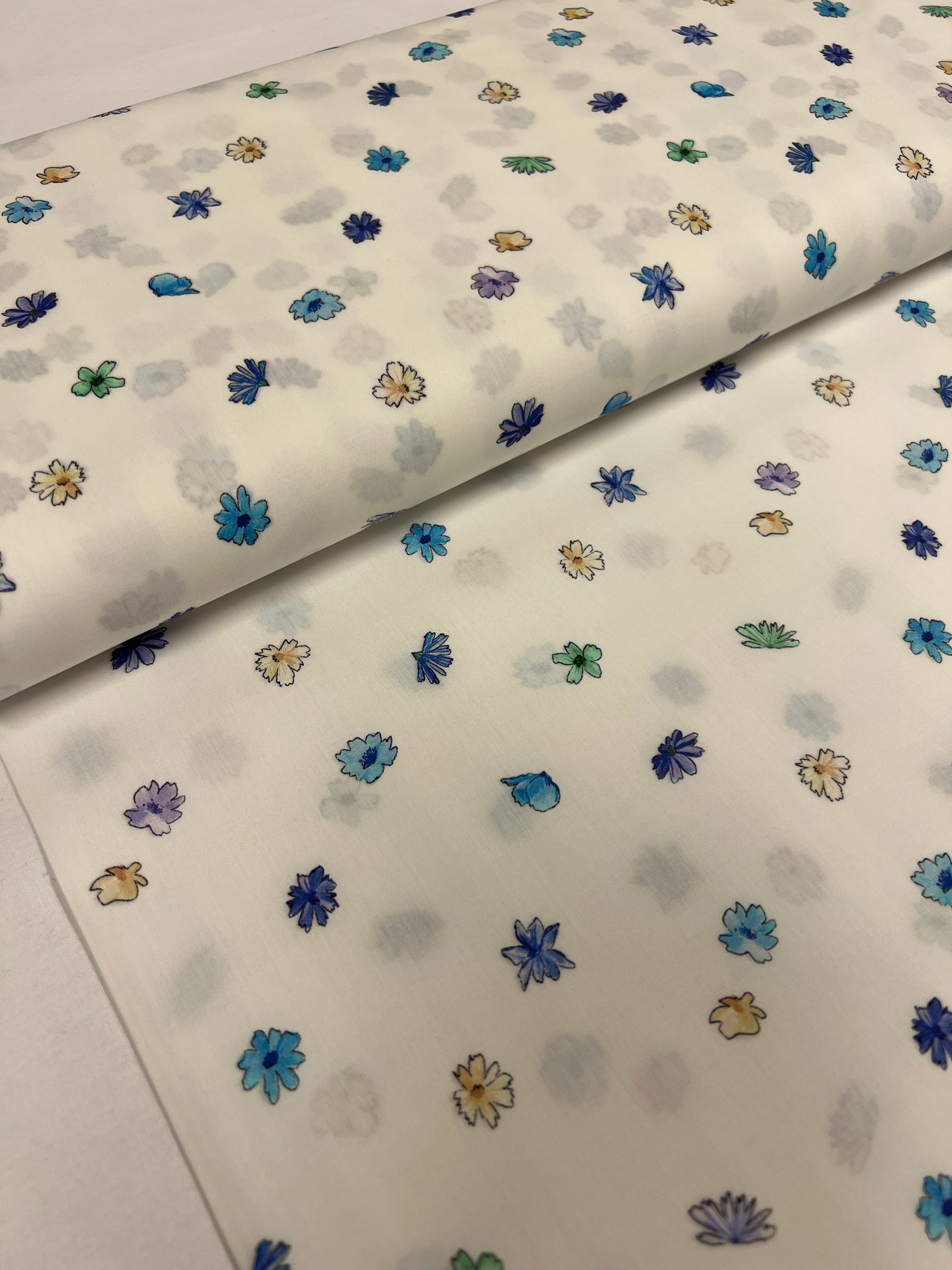 Blue Wildflower - Poplin Katoen