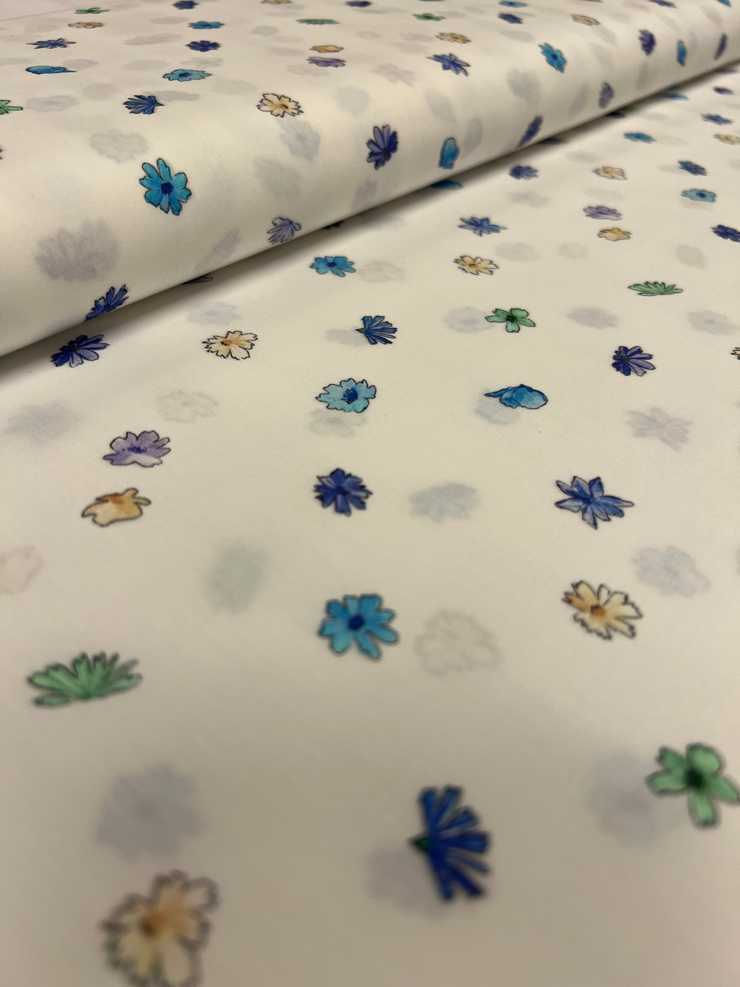 Blue Wildflower - Poplin Katoen