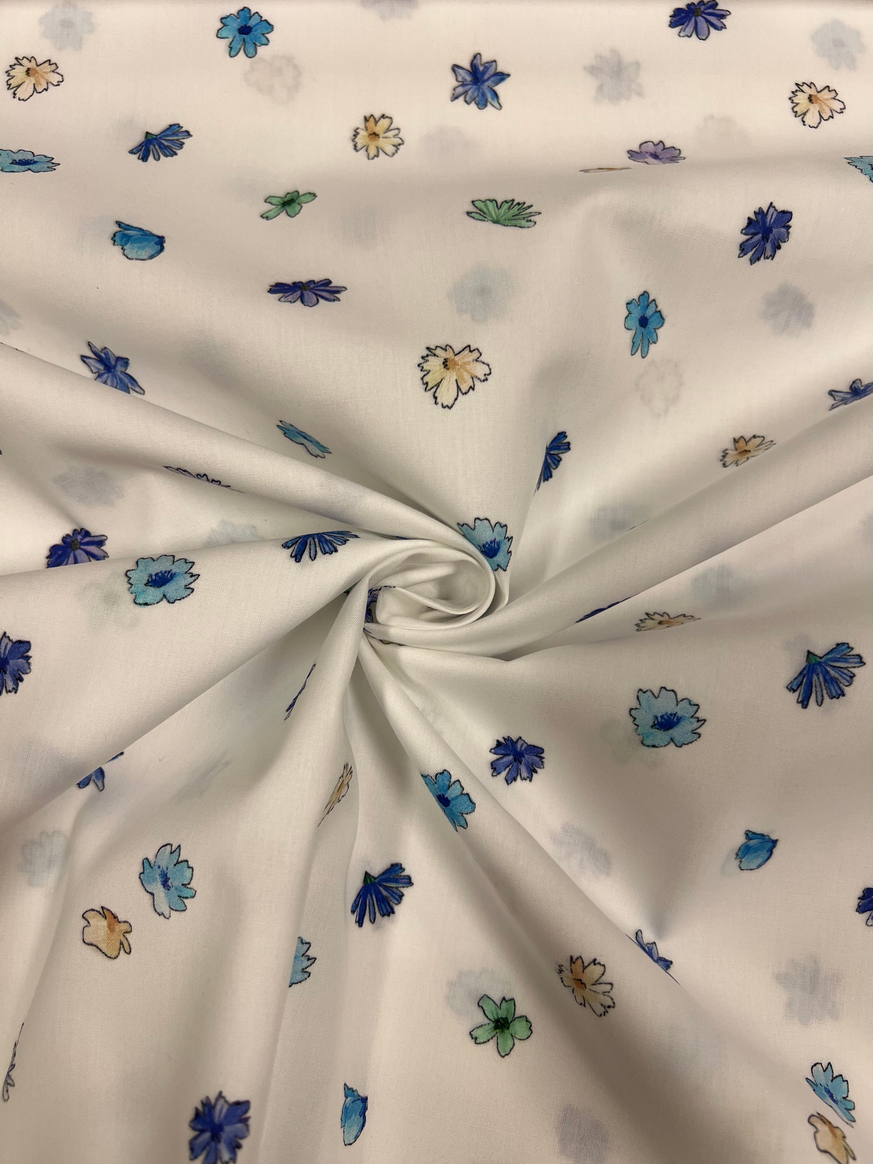 Blue Wildflower - Poplin Katoen