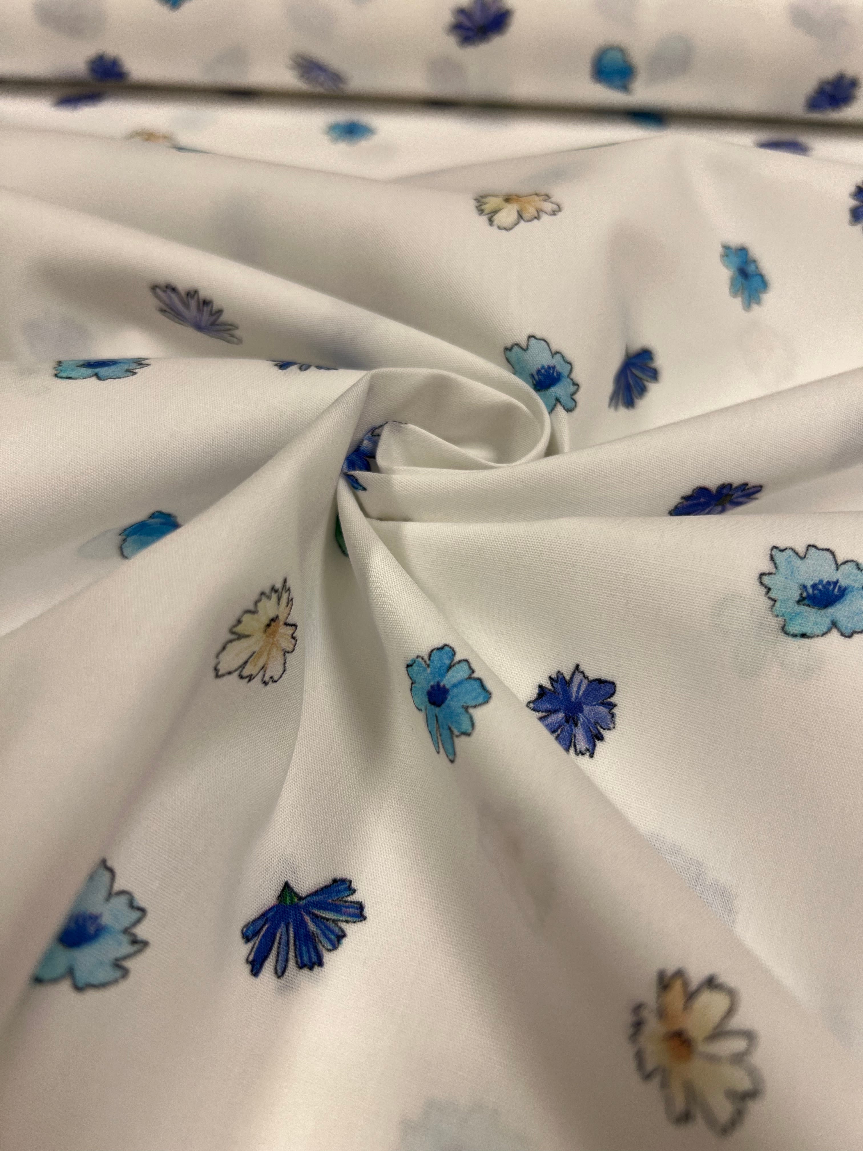 Blue Wildflower - Poplin Katoen