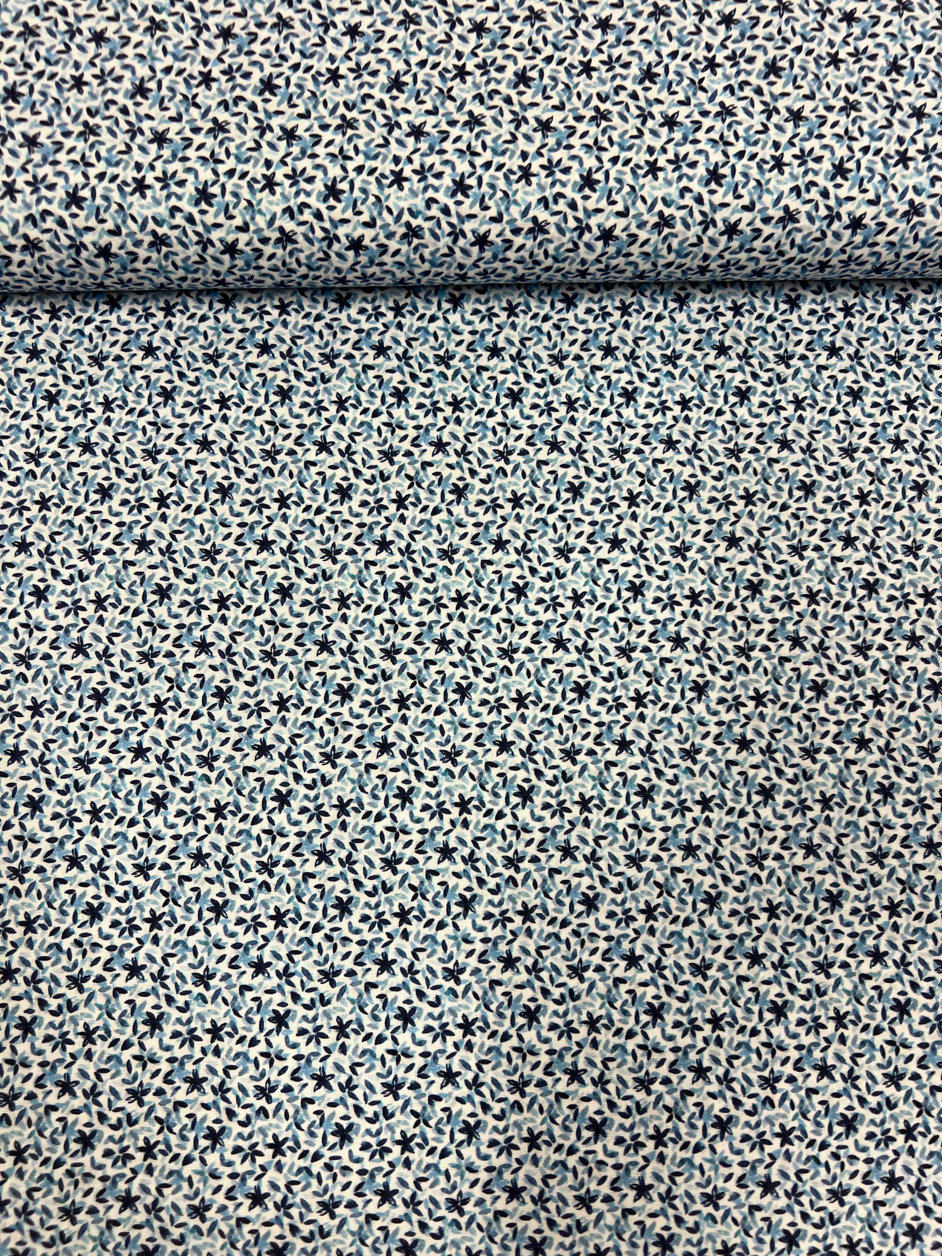 Indigo Starflower - Poplin Katoen