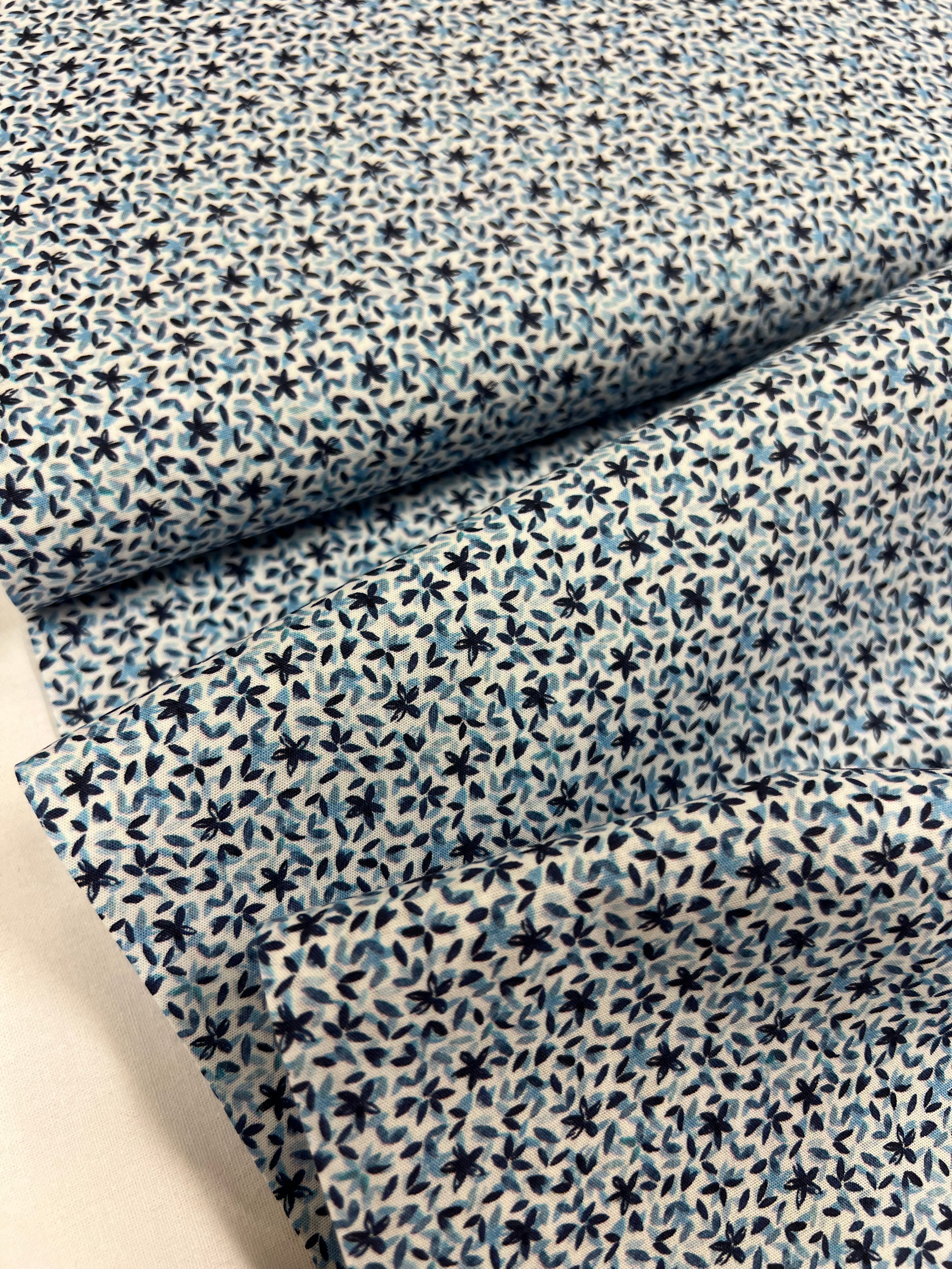 Indigo Starflower - Poplin Katoen