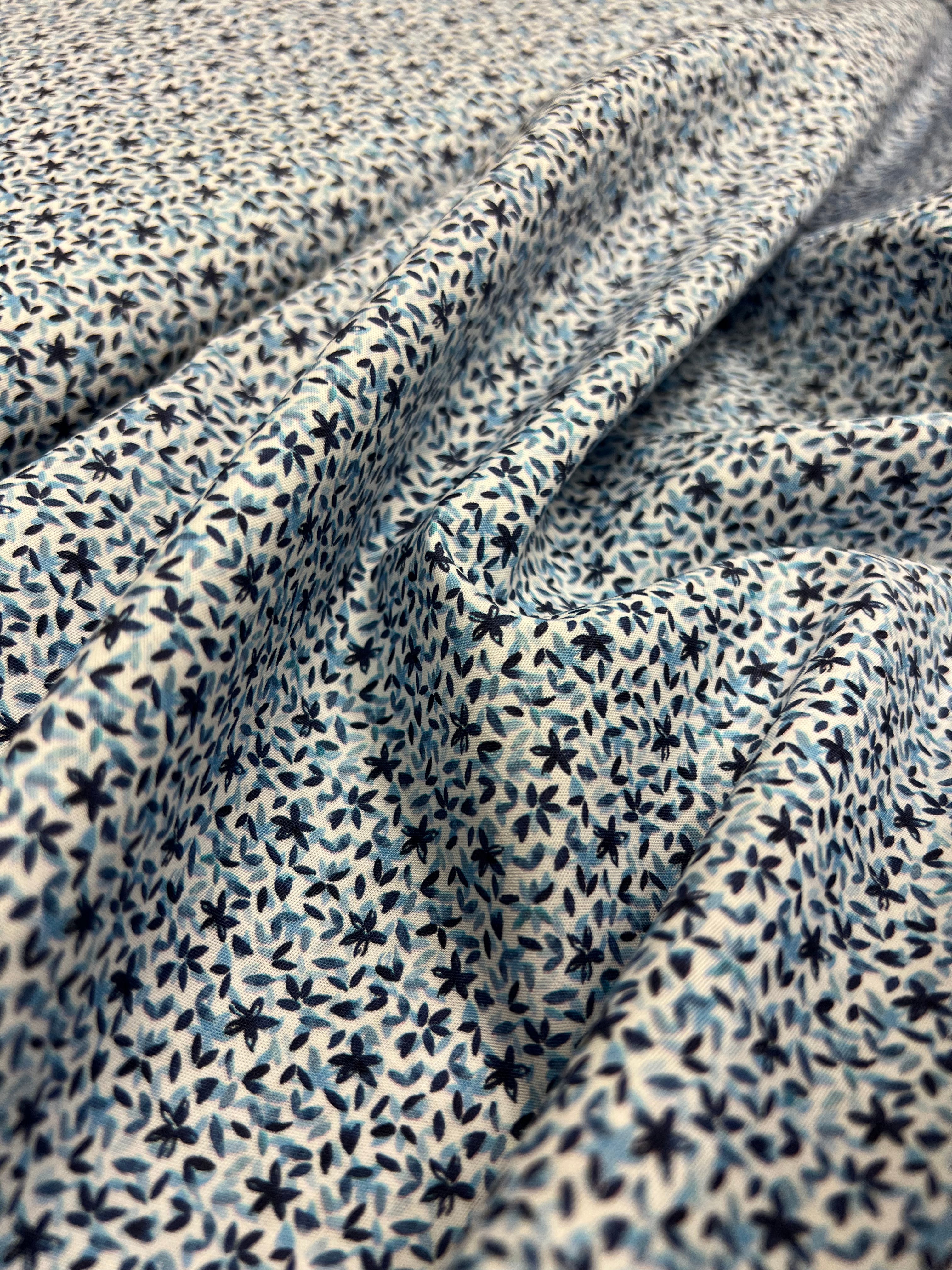 Indigo Starflower - Poplin Katoen