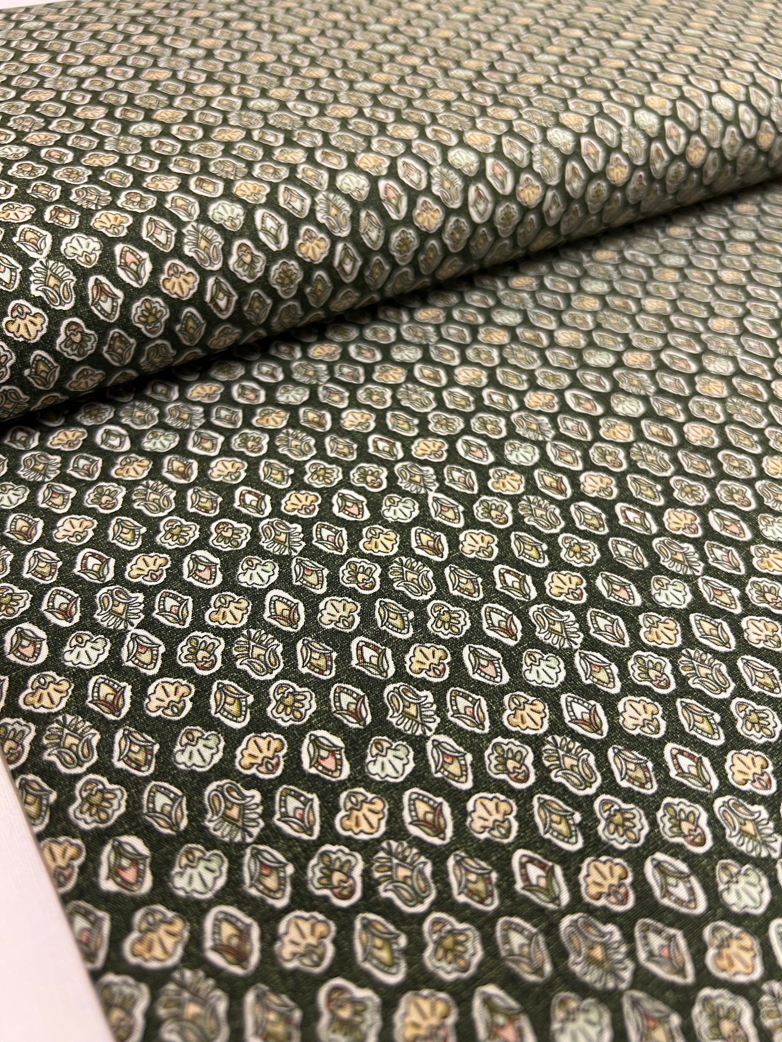 Olive Medallion - Poplin Katoen