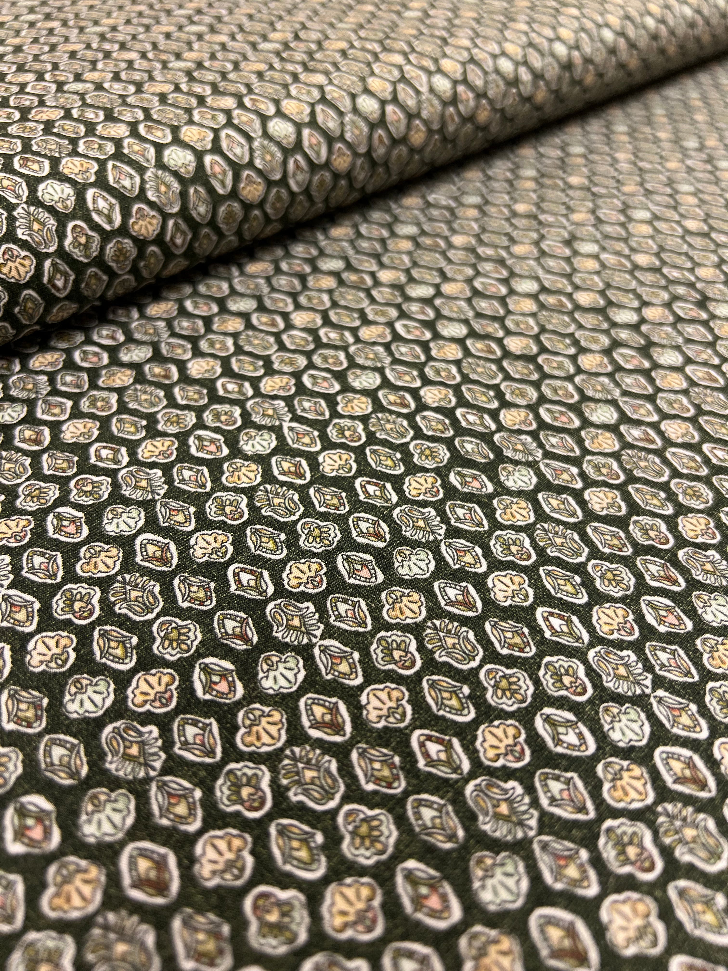 Olive Medallion - Poplin Katoen