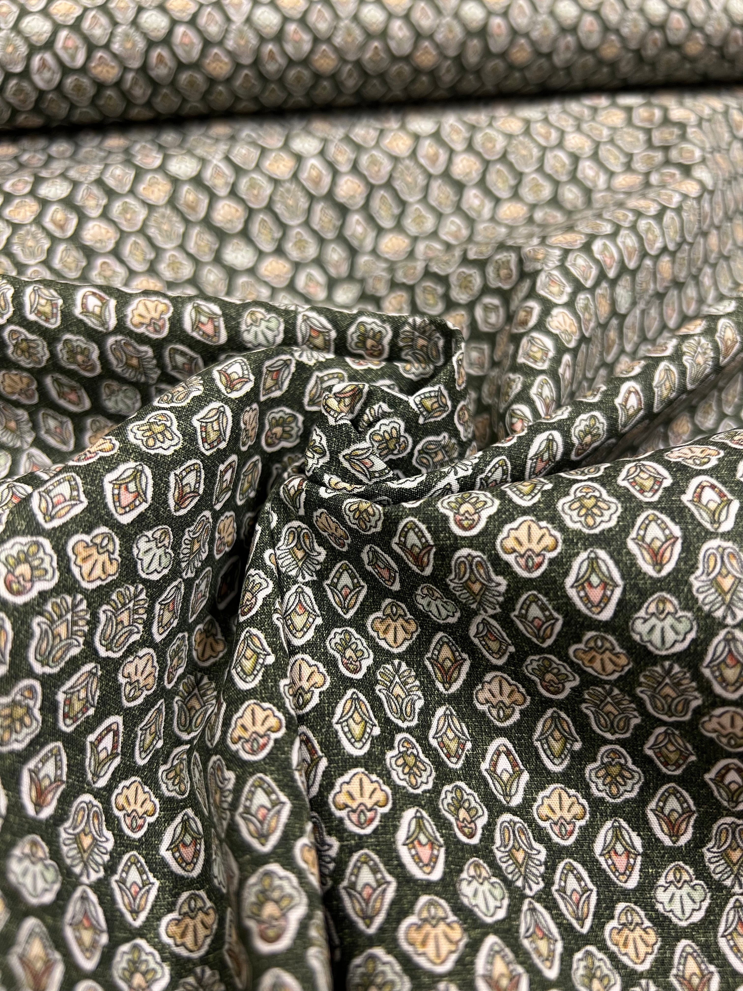 Olive Medallion - Poplin Katoen