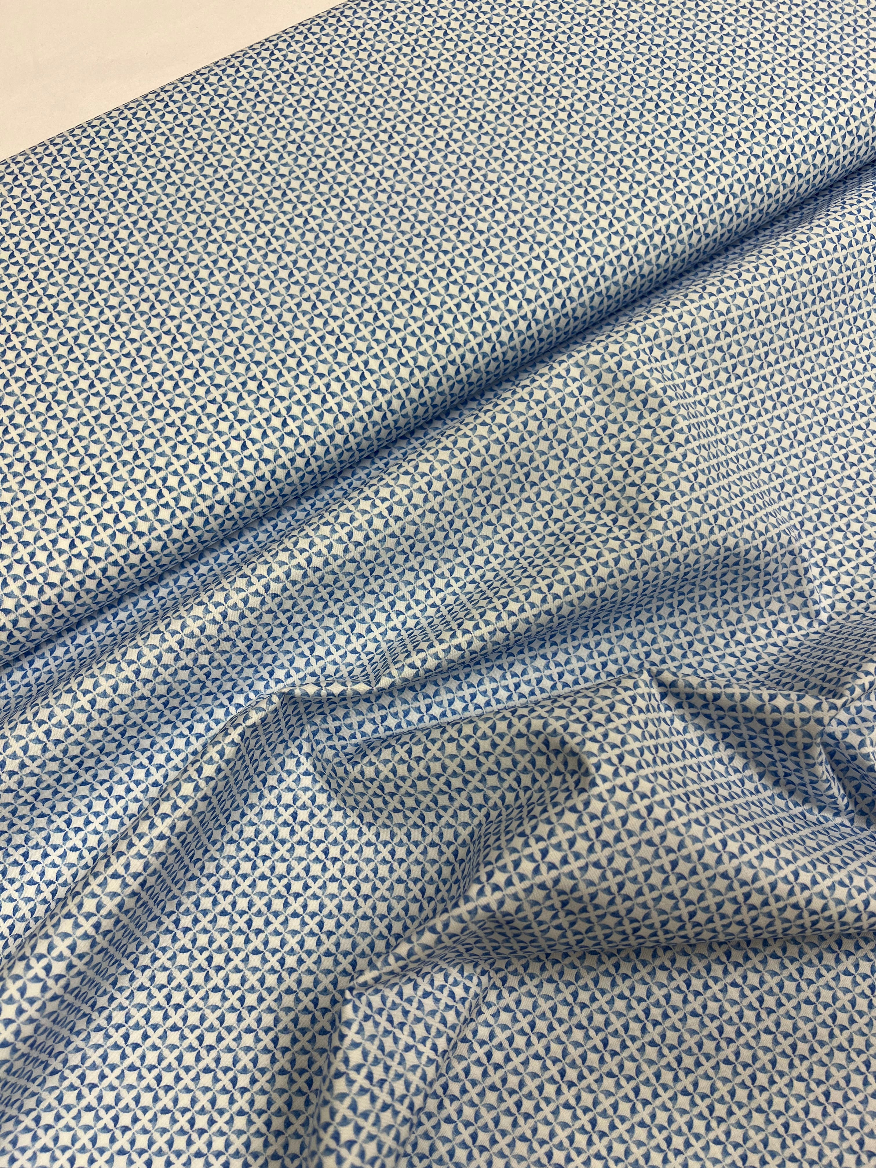 Glas-In-Lood Lichtblauw - Poplin Katoen