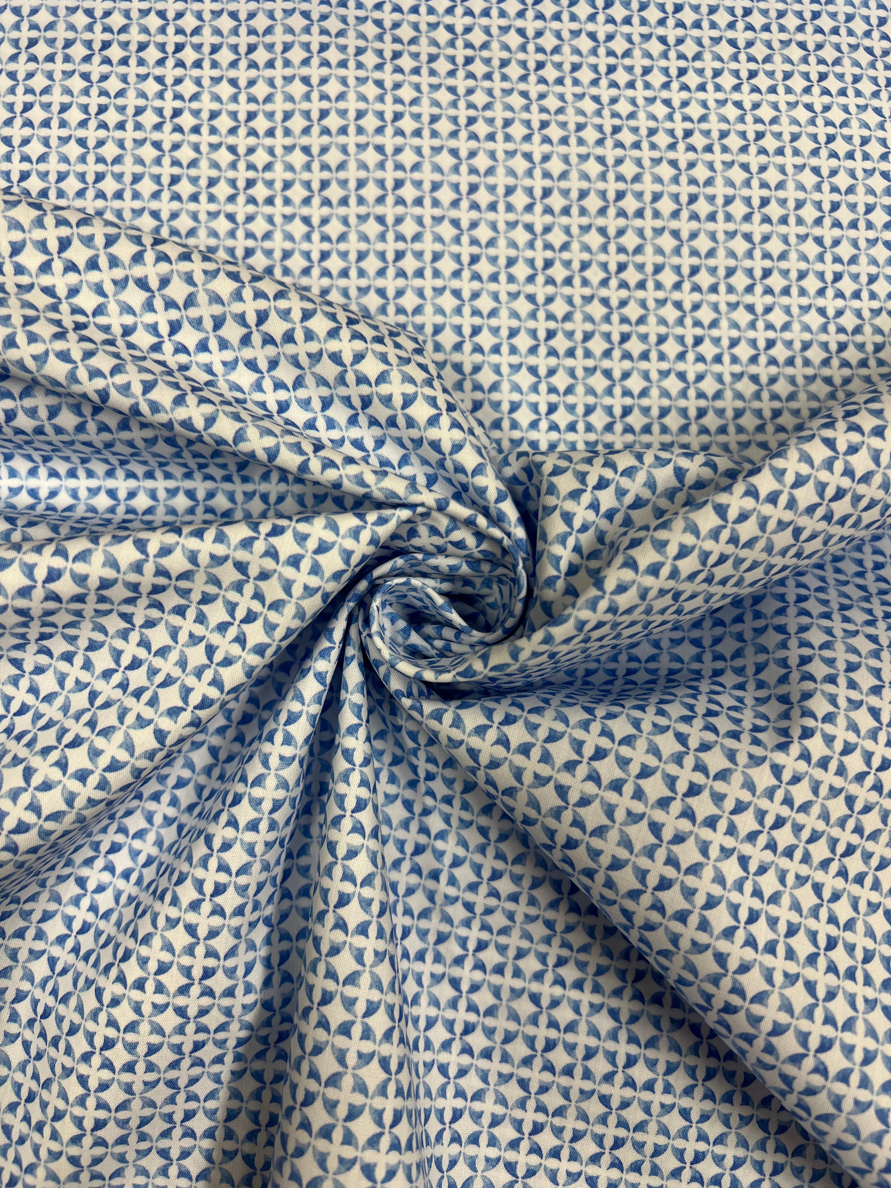 Glas-In-Lood Lichtblauw - Poplin Katoen