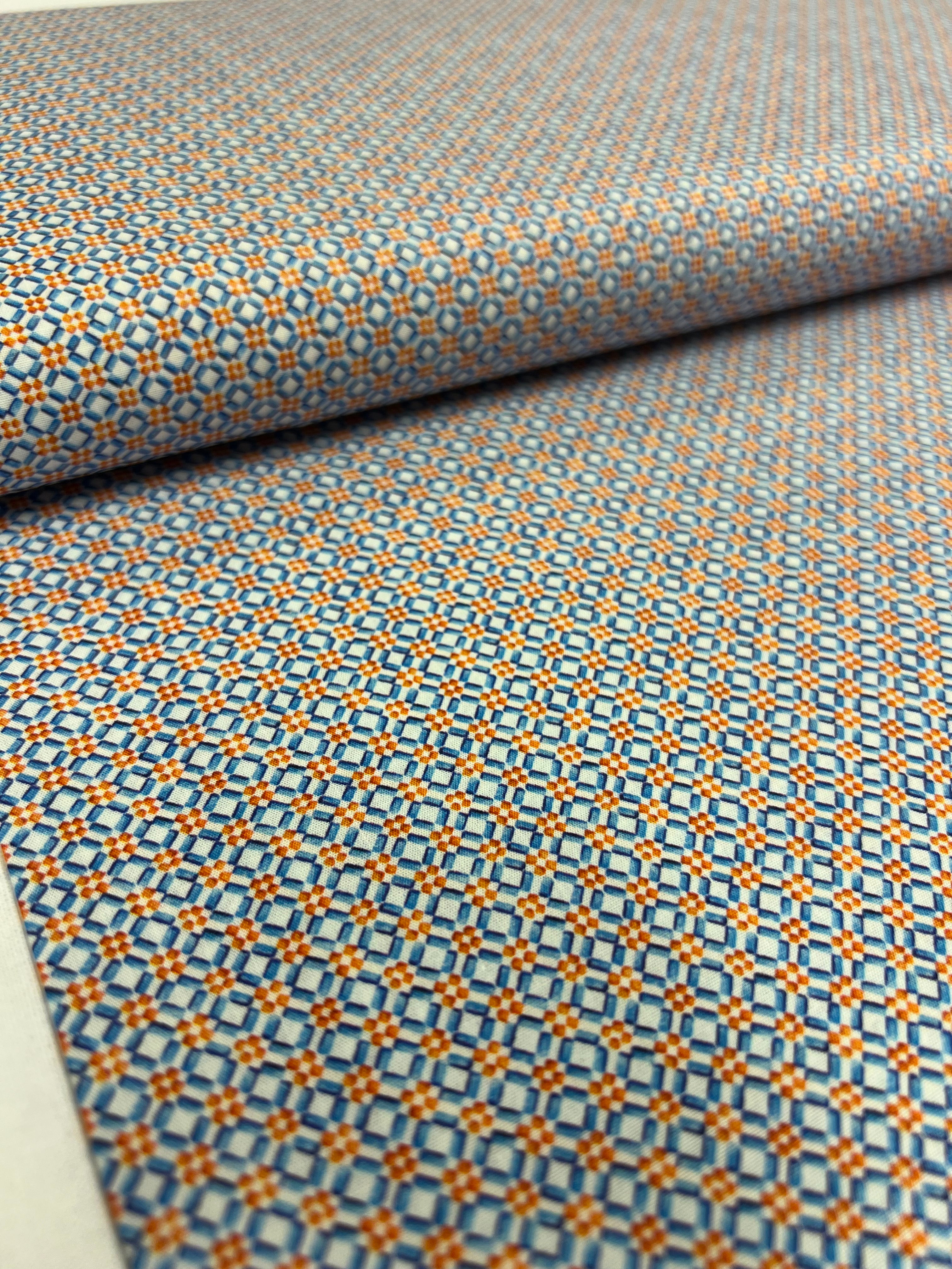 Azulejo Oranje - Poplin Katoen