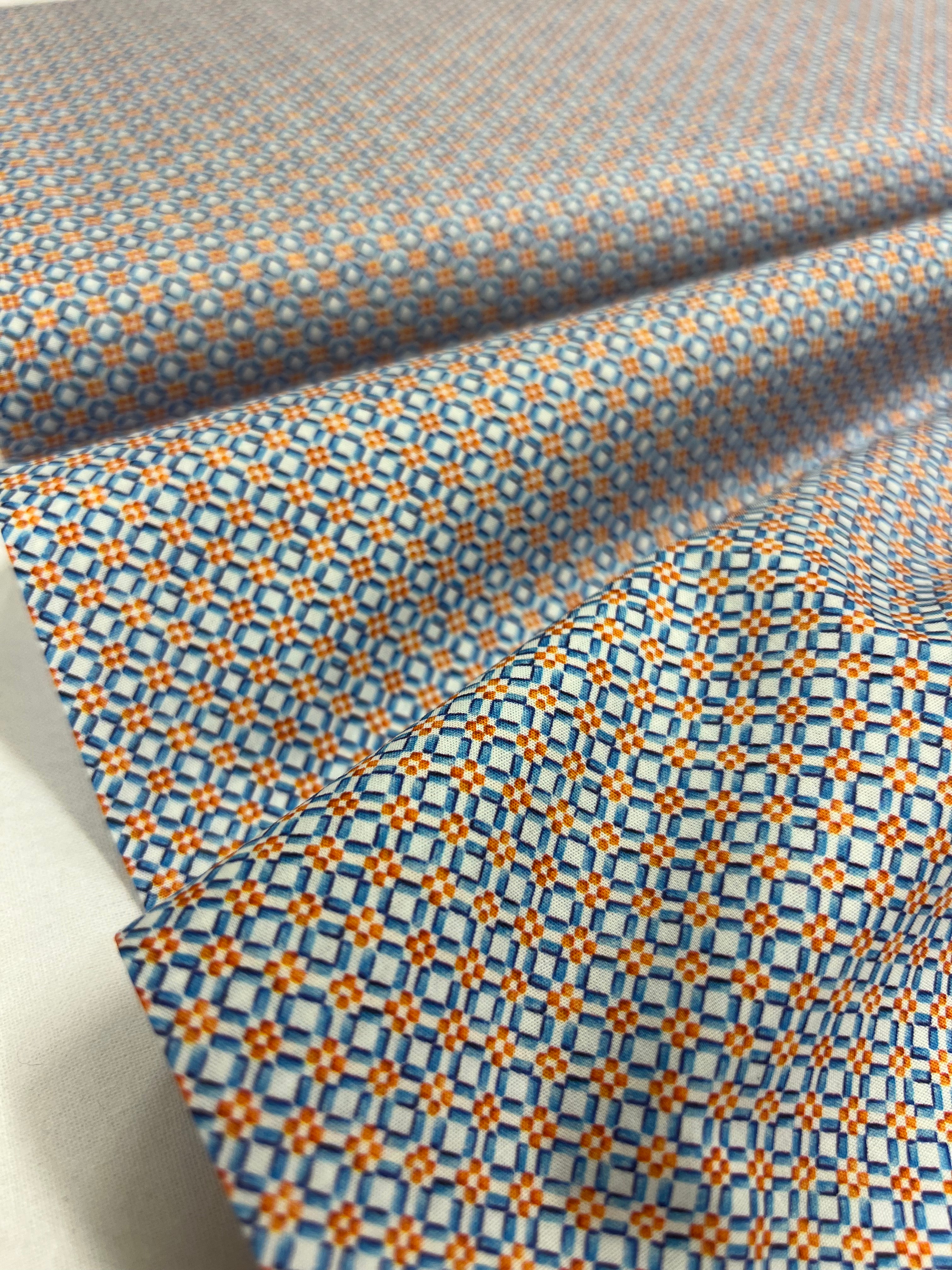 Azulejo Oranje - Poplin Katoen