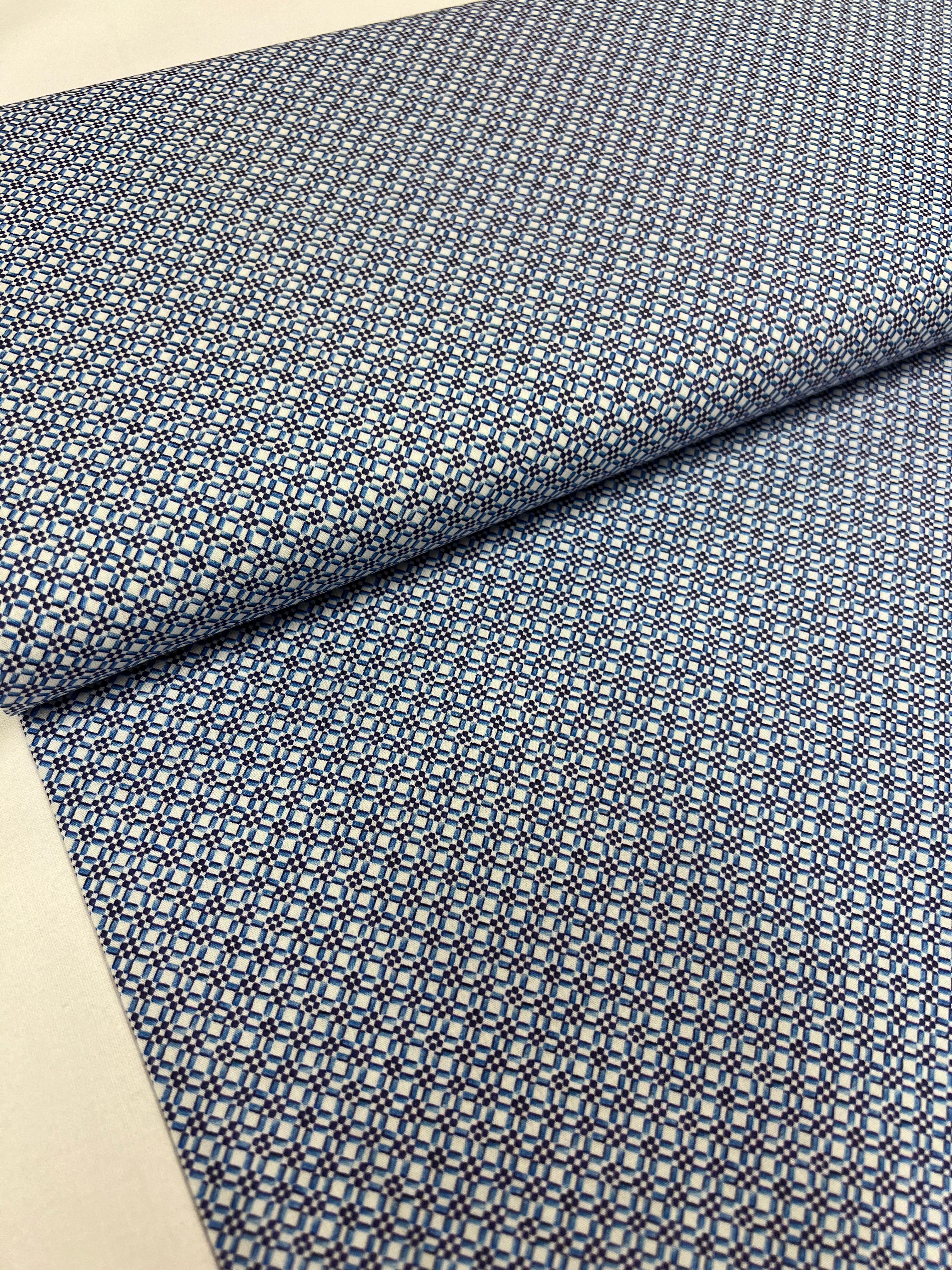 Azulejo Blauw - Poplin Katoen