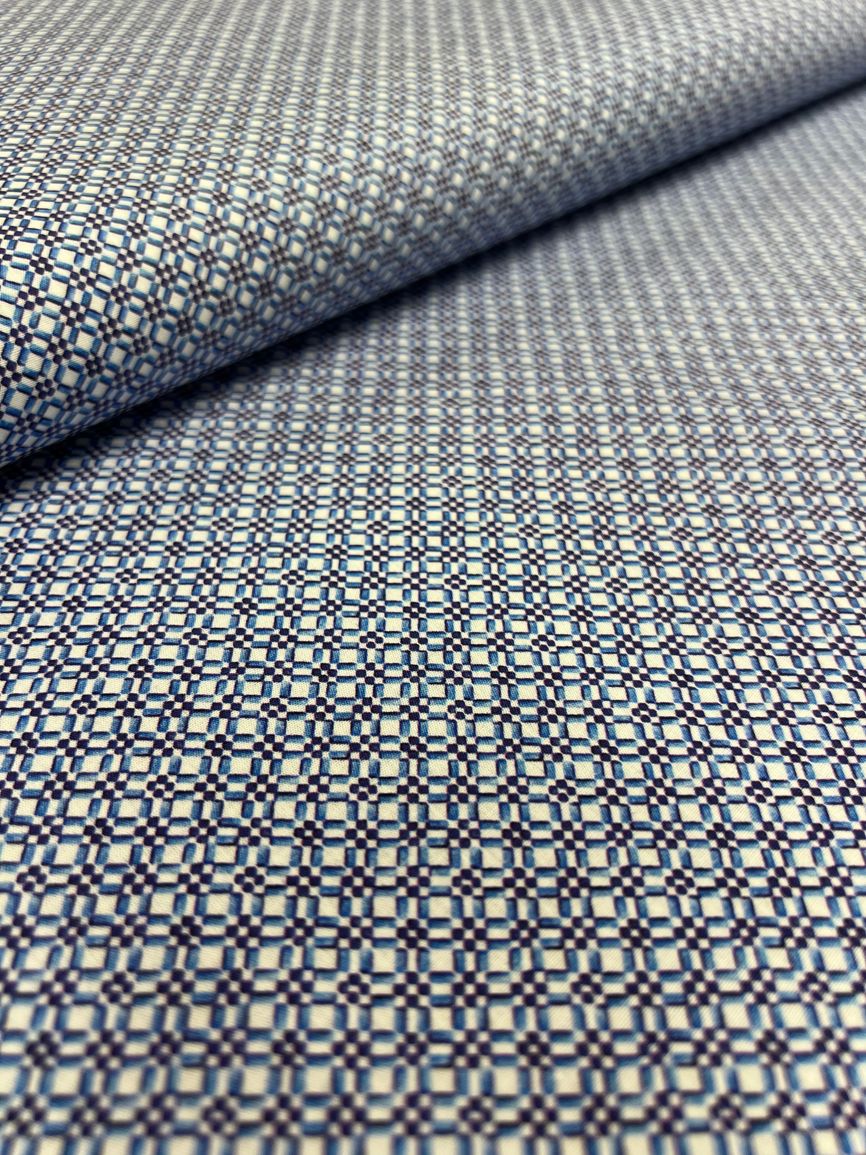 Azulejo Blauw - Poplin Katoen