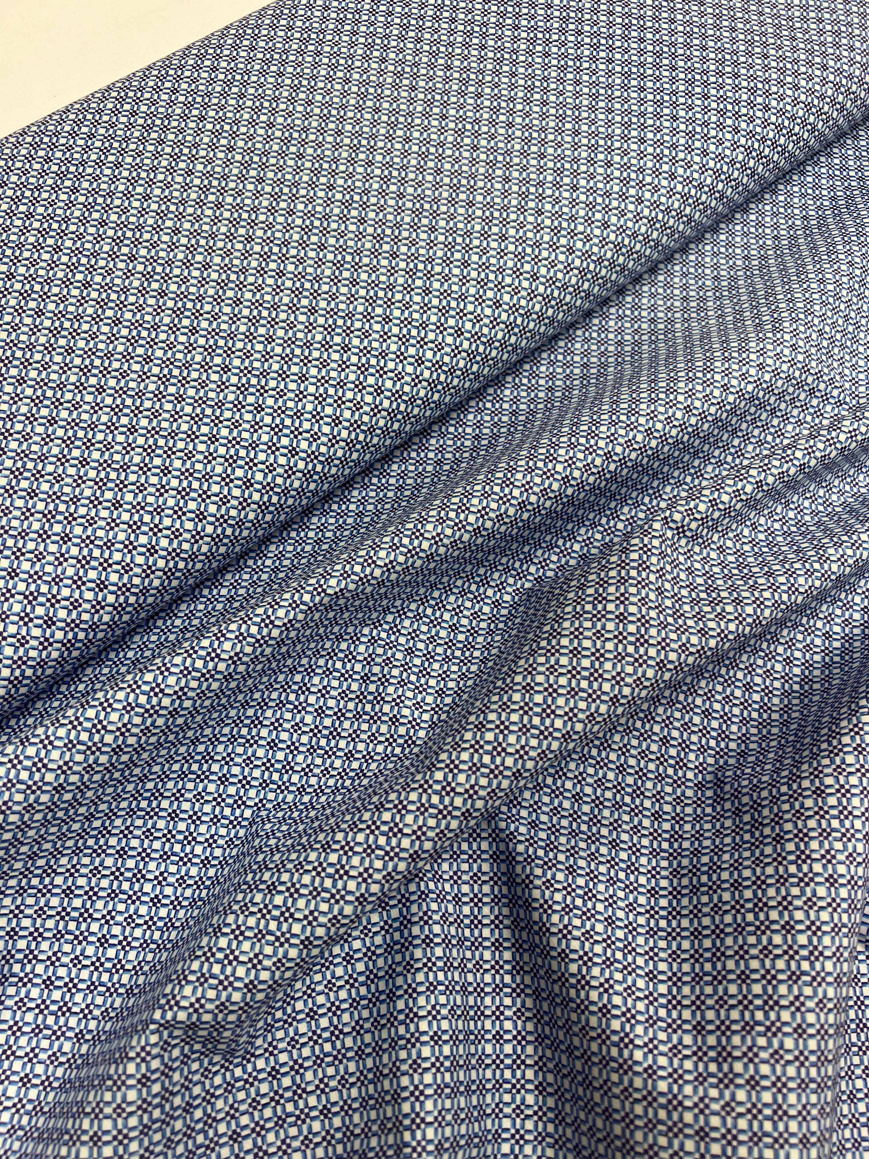 Azulejo Blauw - Poplin Katoen