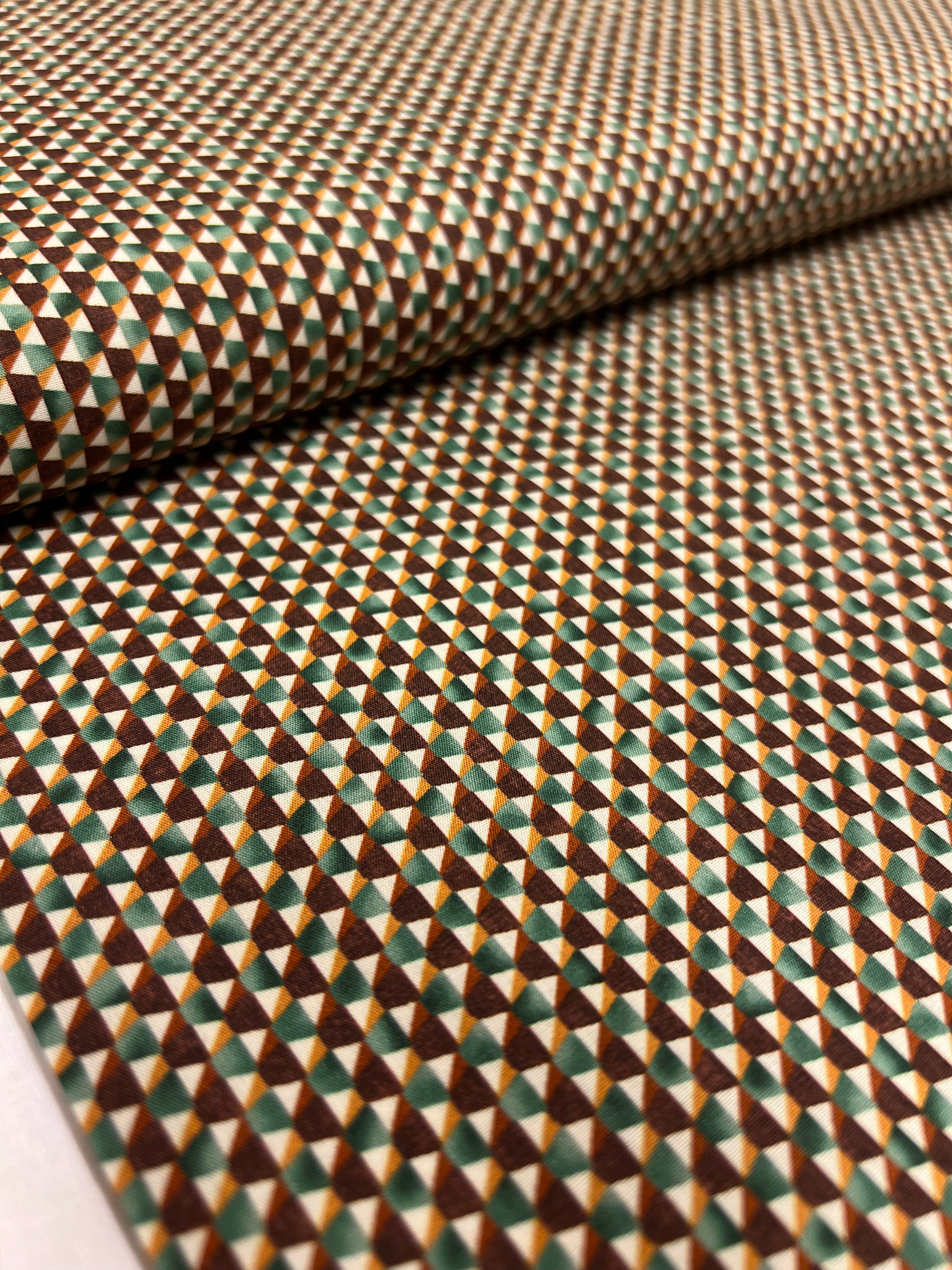 Mint & Amber Mosaic - Poplin Katoen
