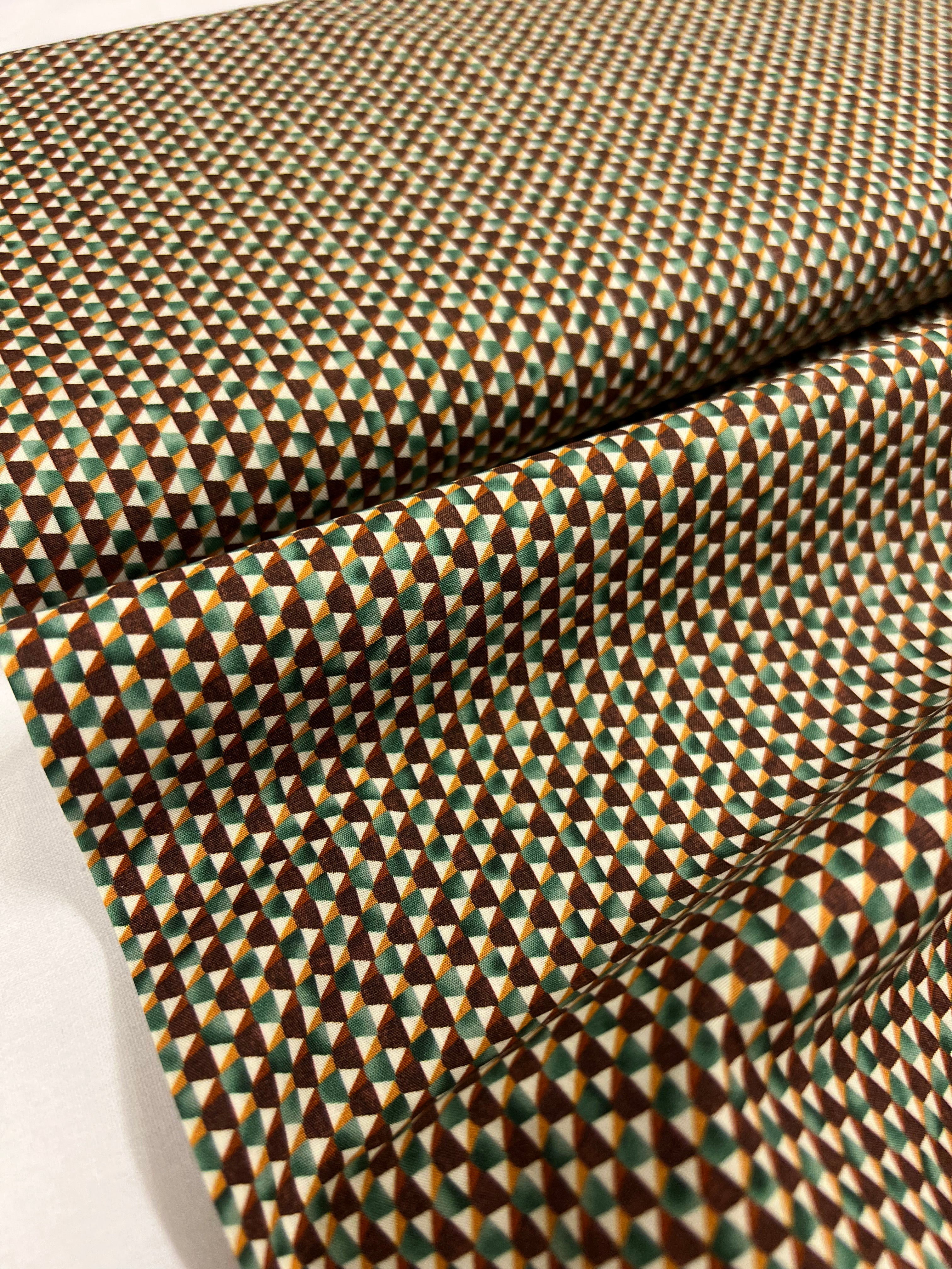 Mint & Amber Mosaic - Poplin Katoen