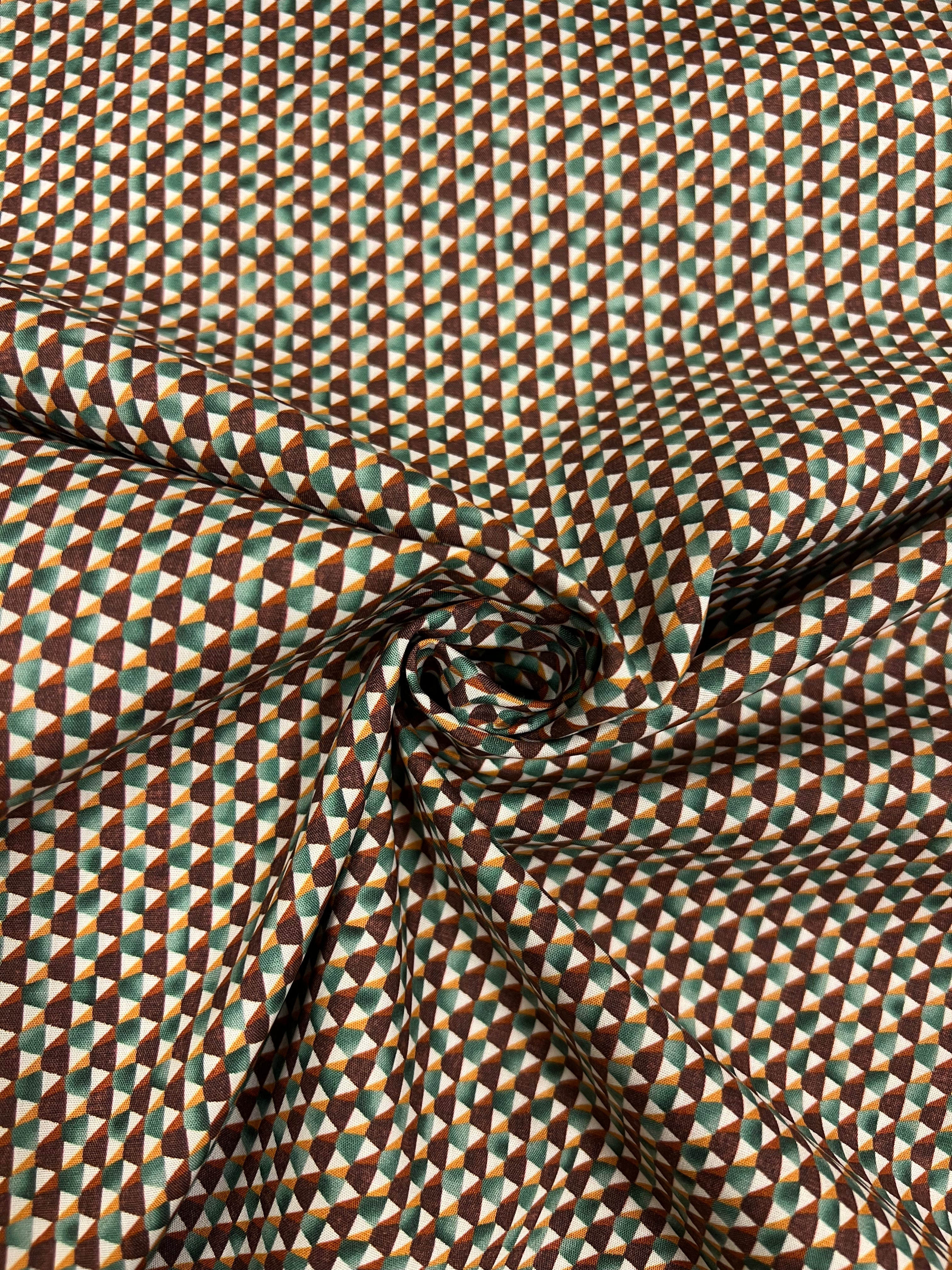 Mint & Amber Mosaic - Poplin Katoen