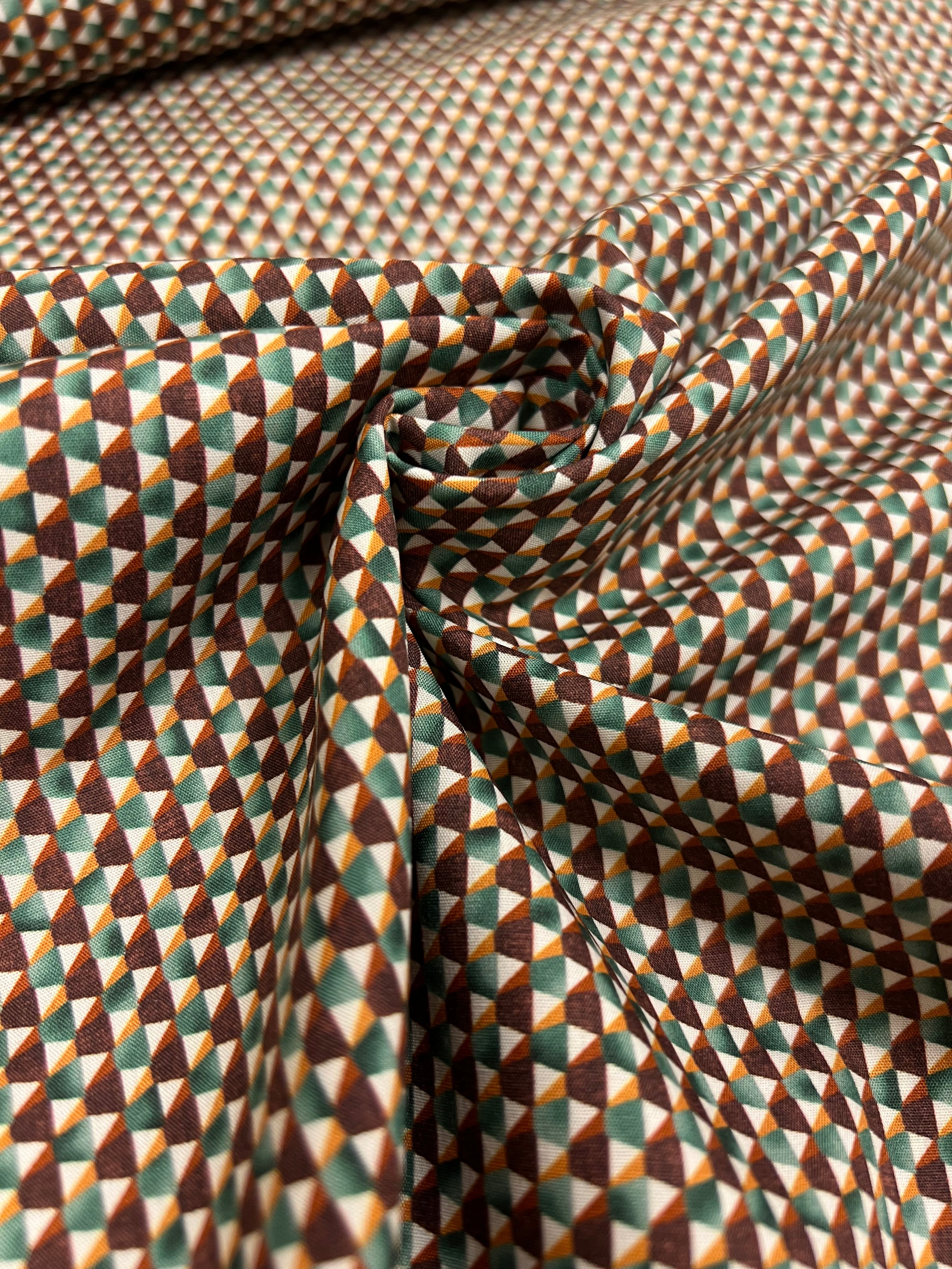 Mint & Amber Mosaic - Poplin Katoen