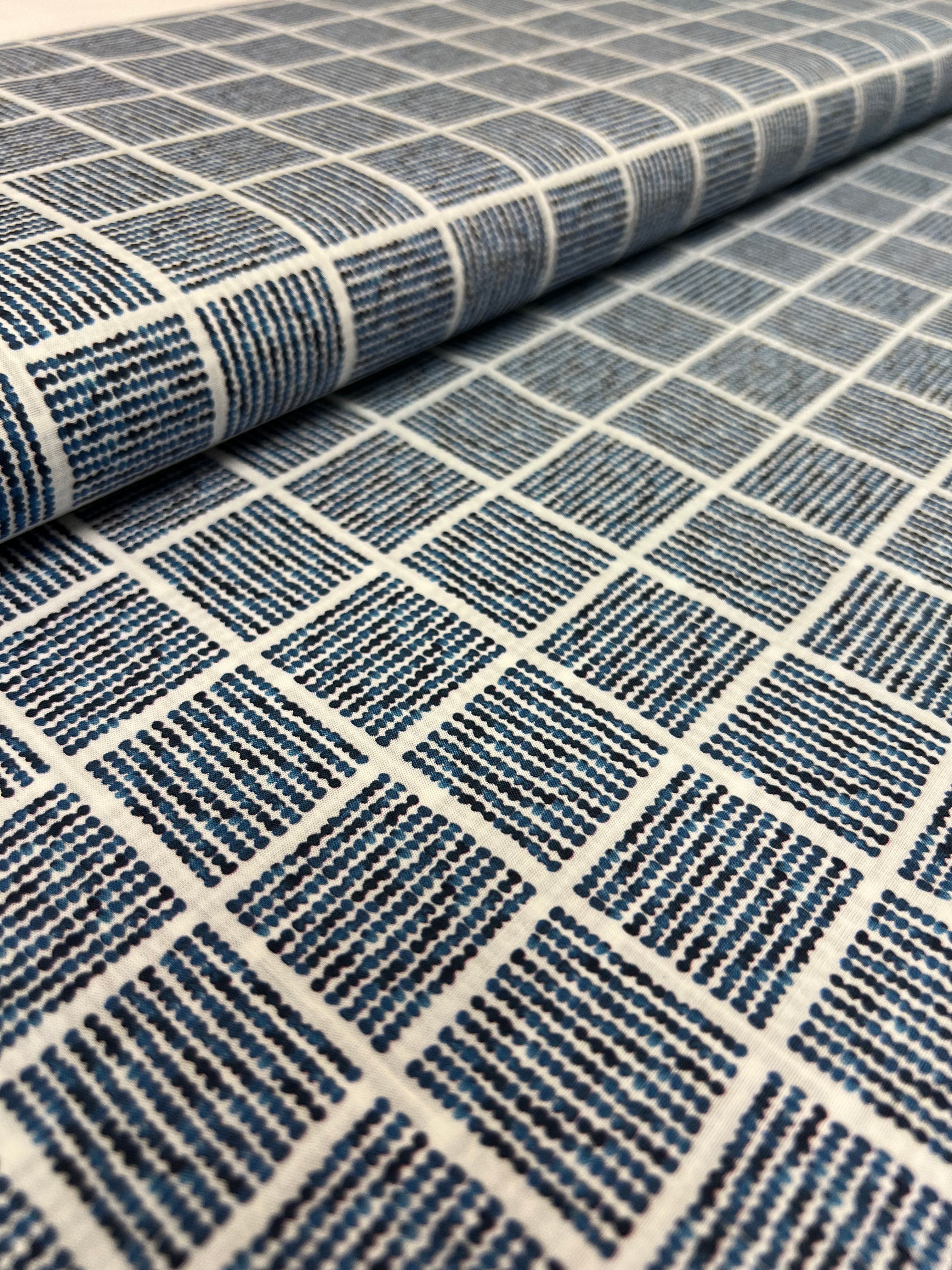 Matrix Blue - Poplin Katoen