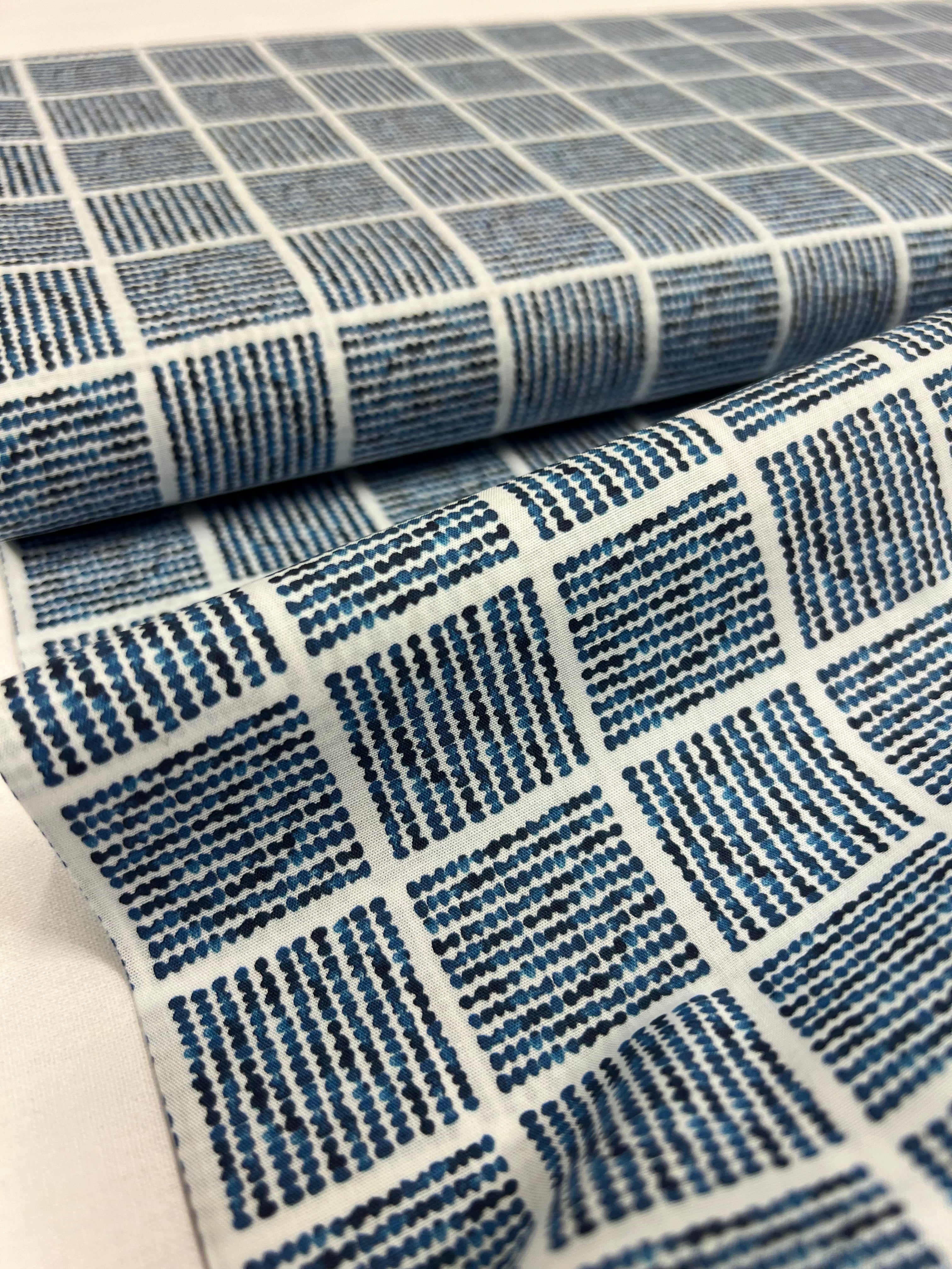 Matrix Blue - Poplin Katoen