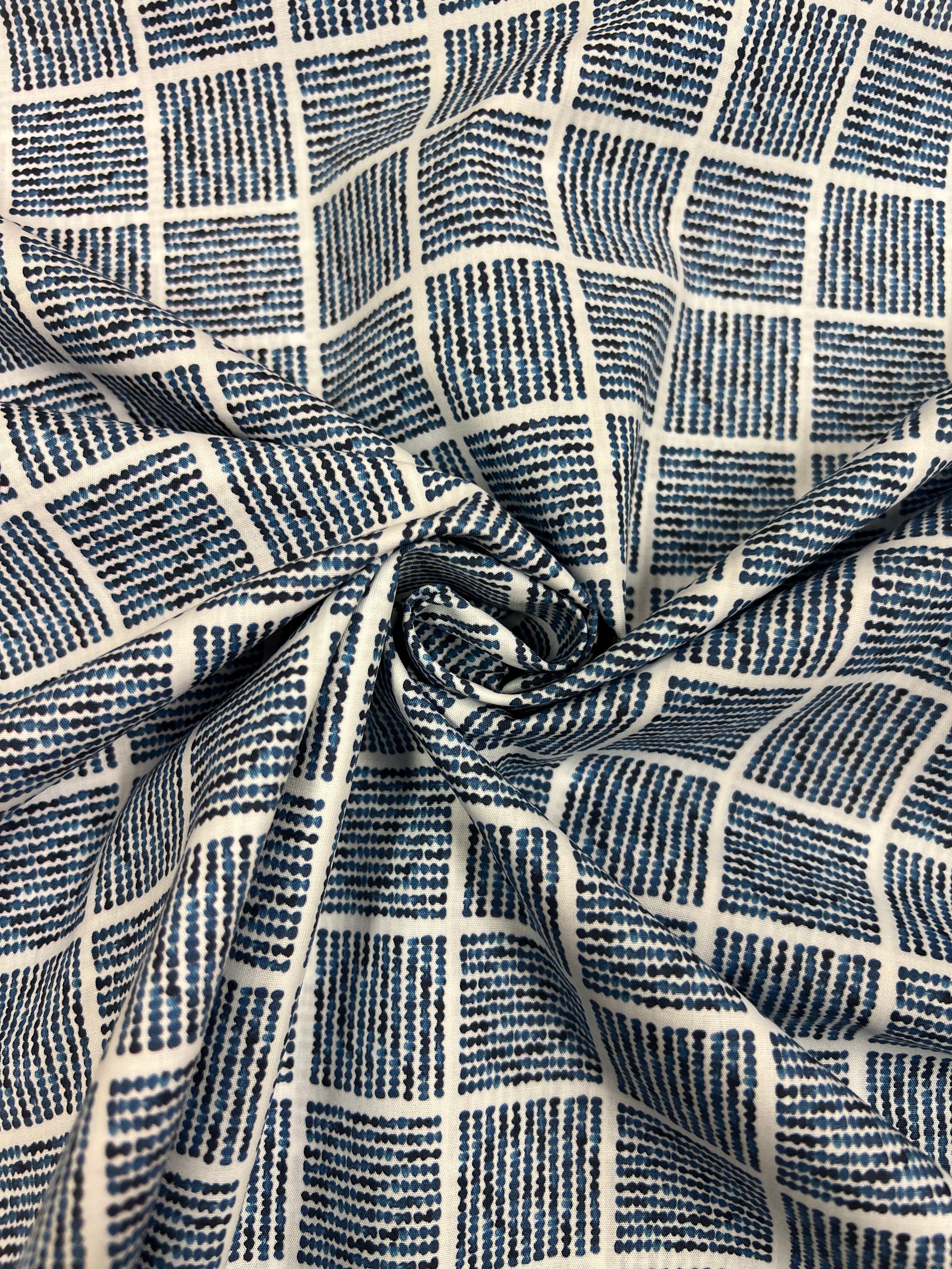 Matrix Blue - Poplin Katoen