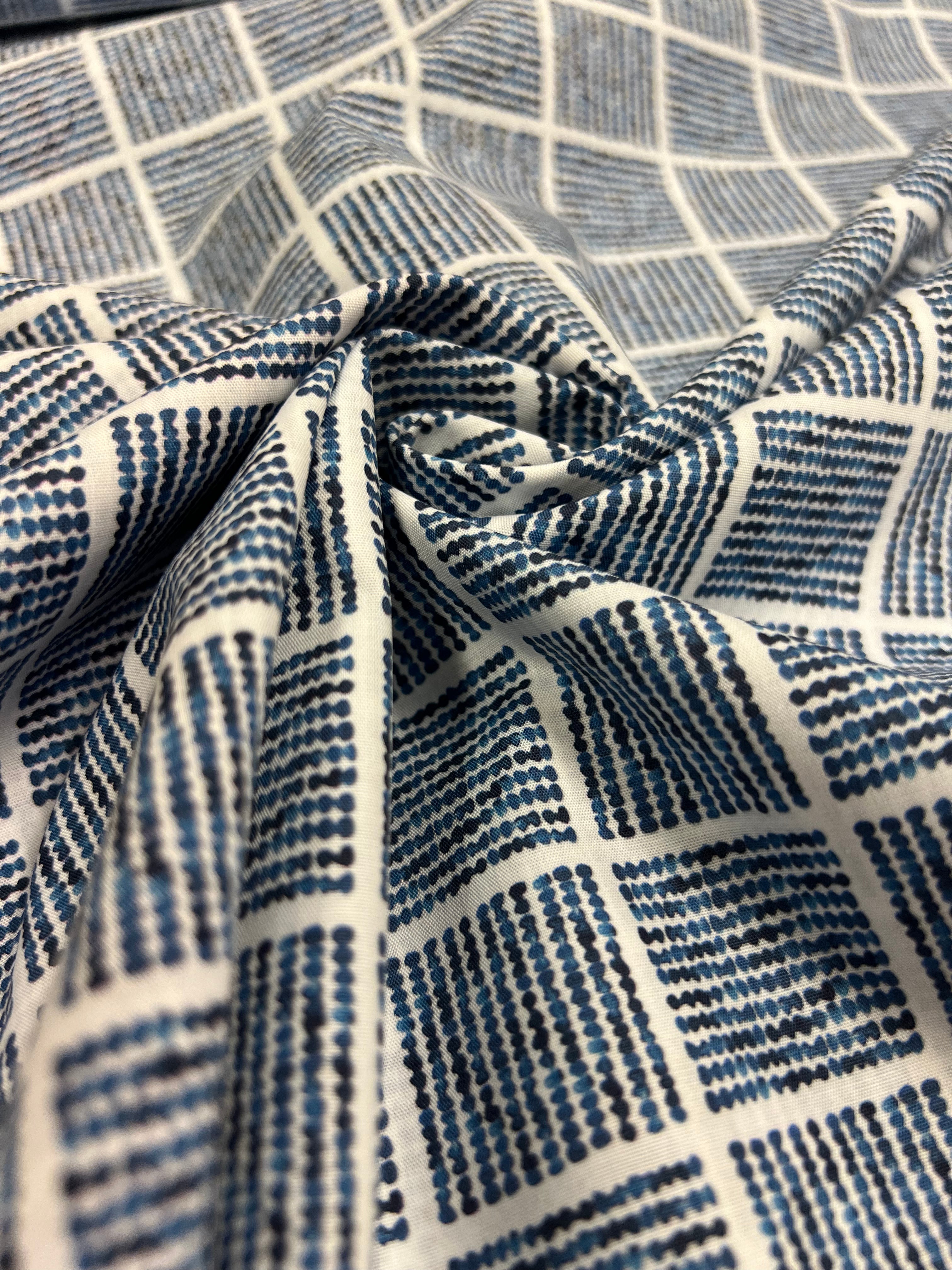 Matrix Blue - Poplin Katoen