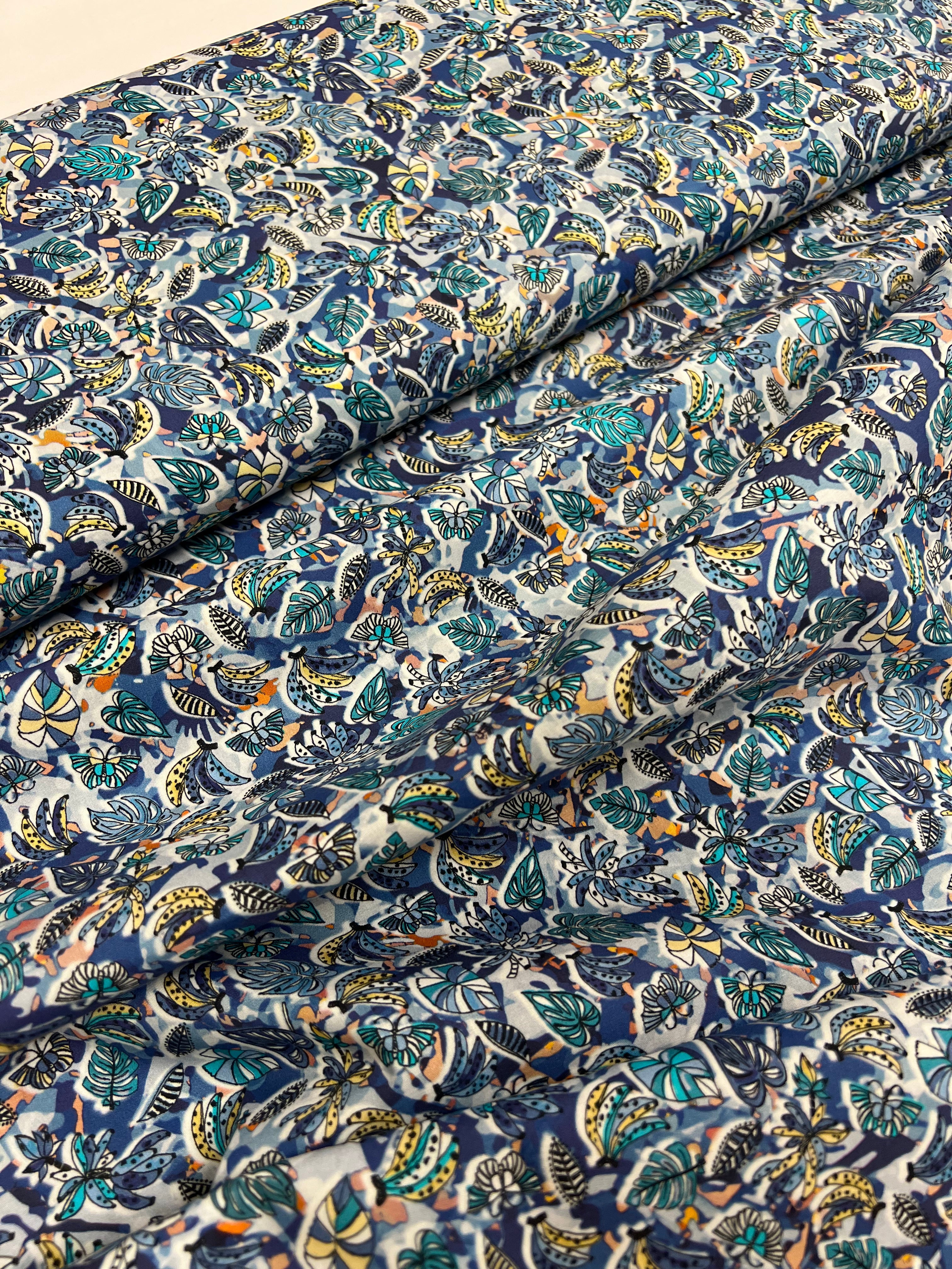 Jungle Jive Blue - Poplin Katoen