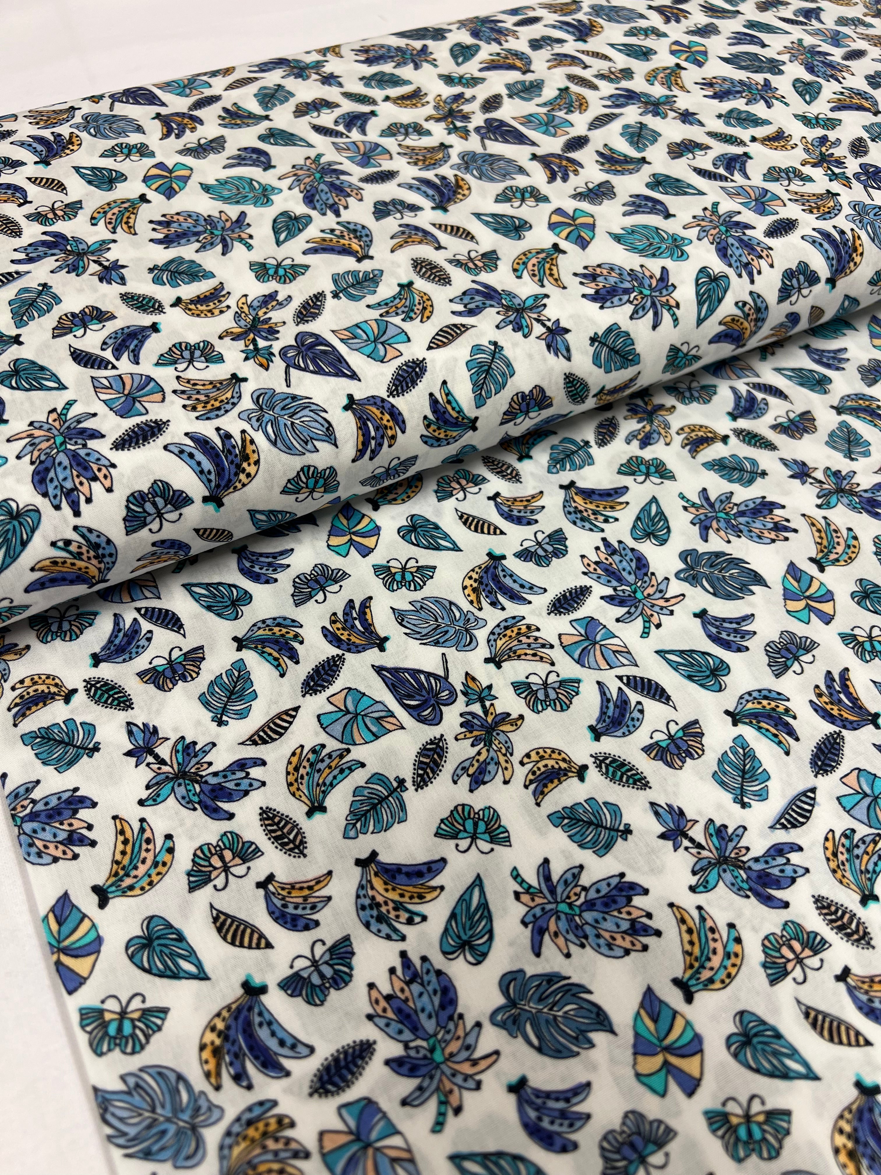 Jungle Jive Cobalt - Poplin Katoen