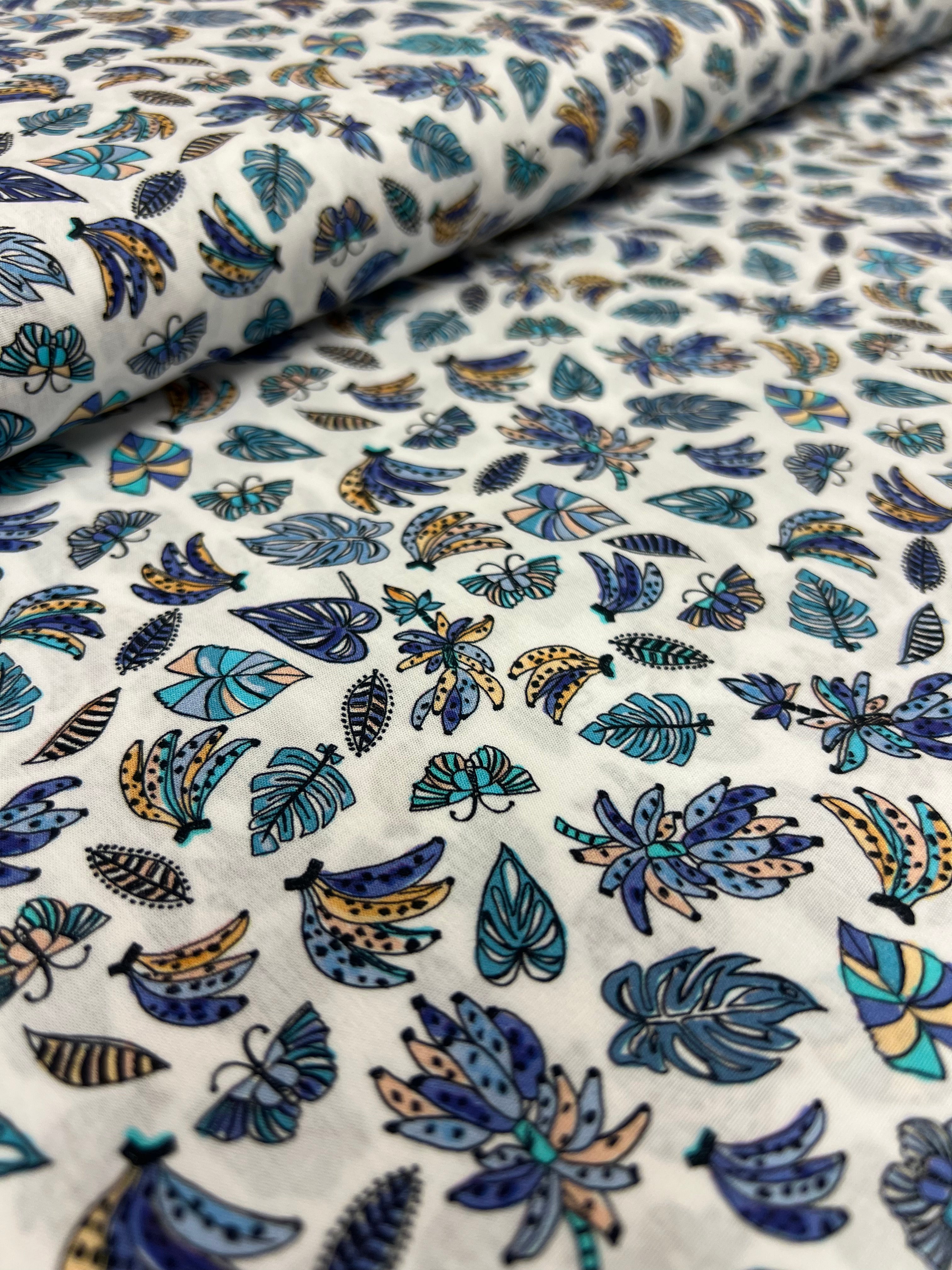Jungle Jive Cobalt - Poplin Katoen
