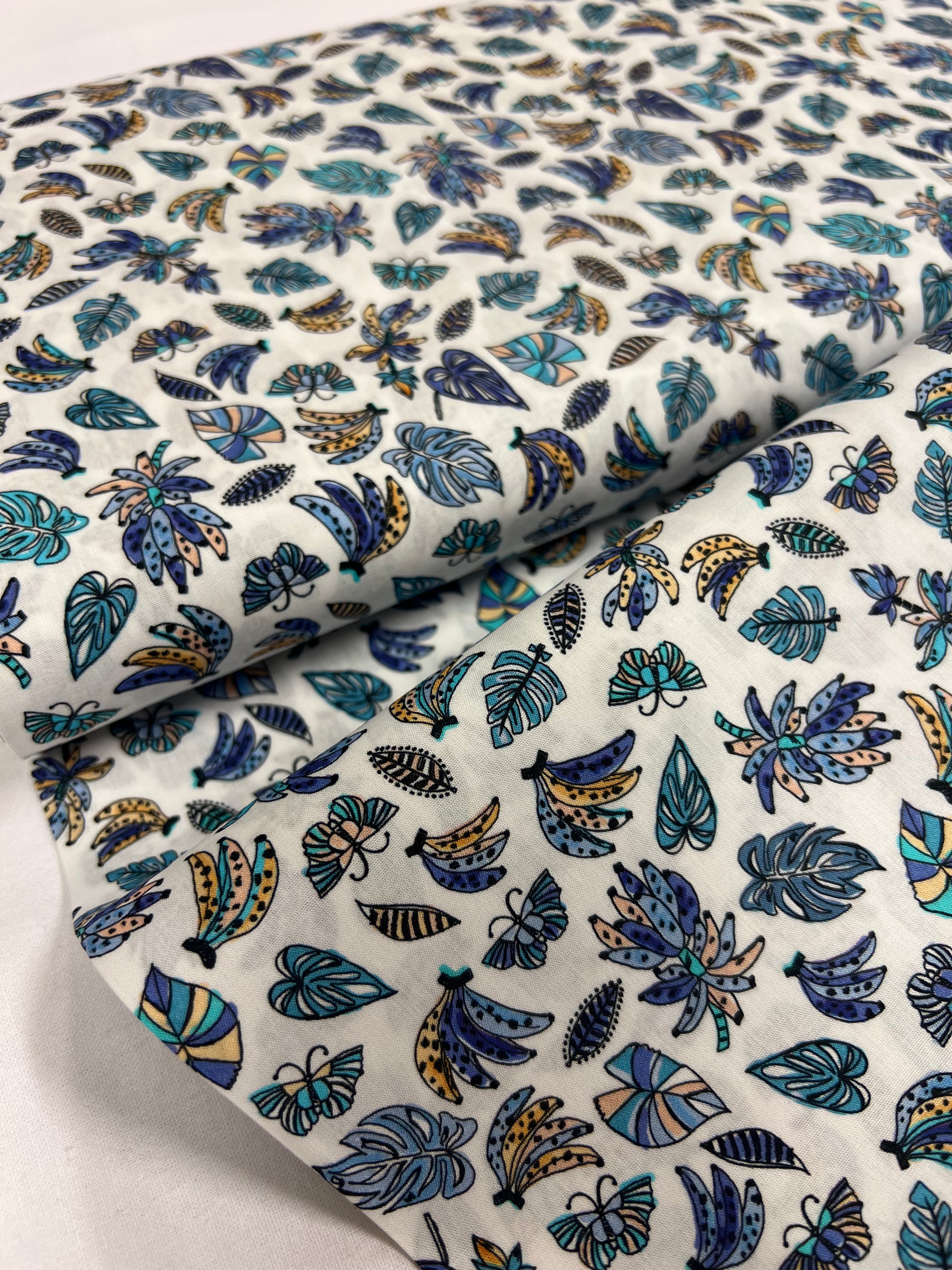 Jungle Jive Cobalt - Poplin Katoen