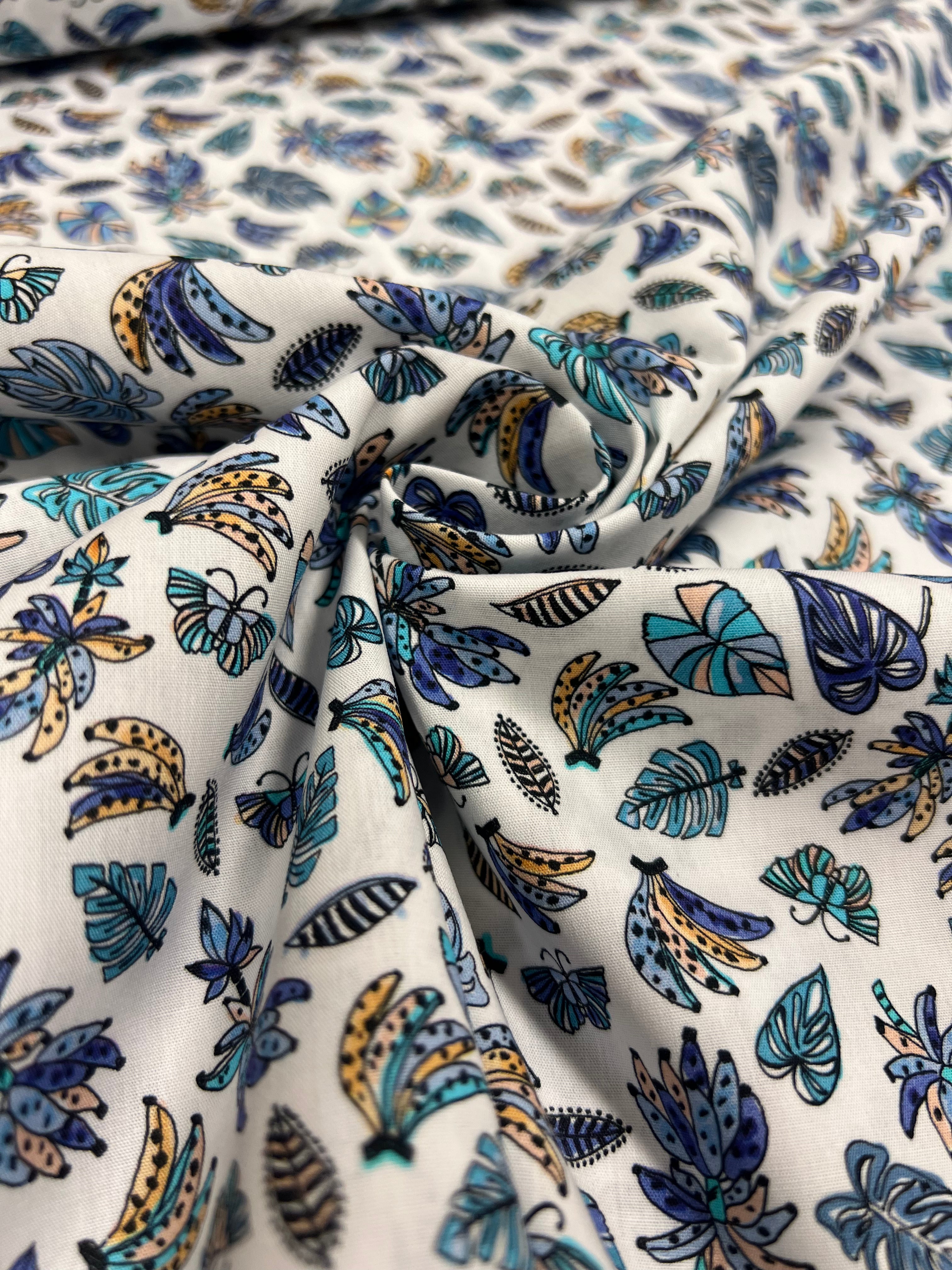 Jungle Jive Cobalt - Poplin Katoen