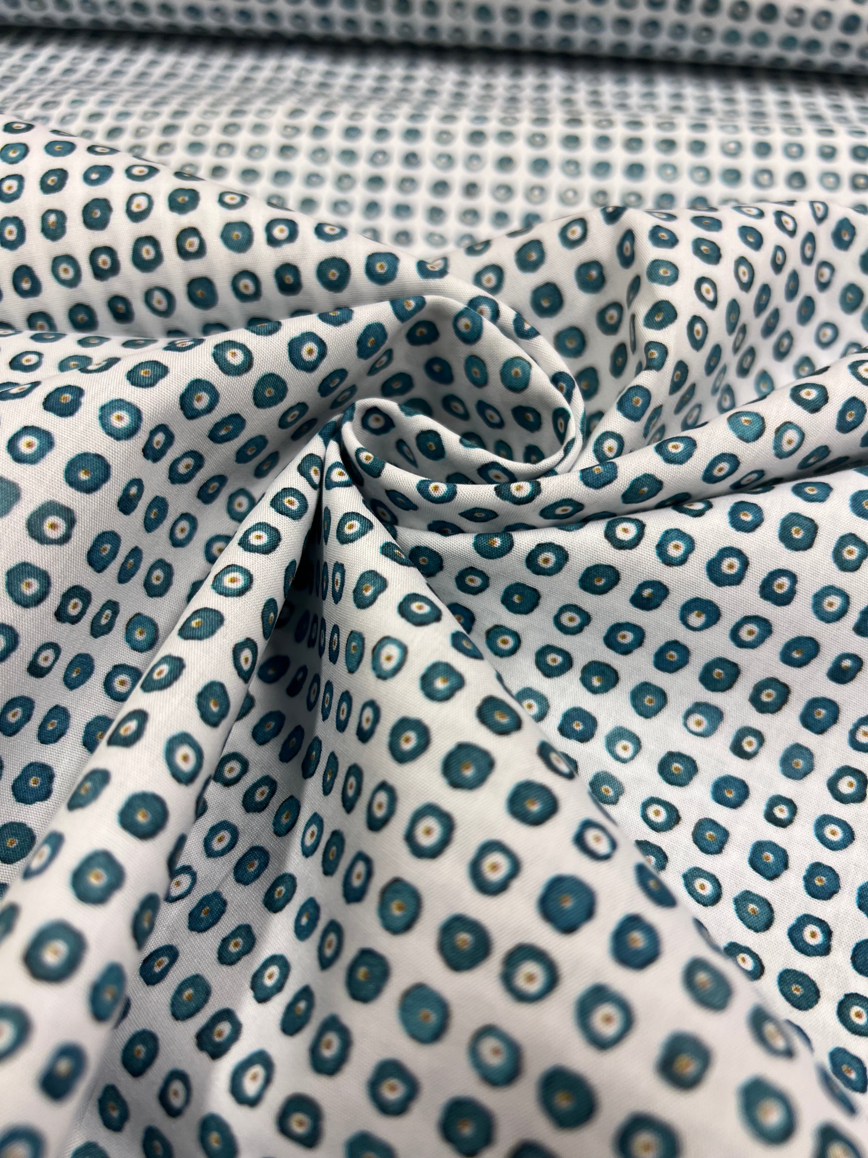 Deep Teal Eyes - Poplin Katoen